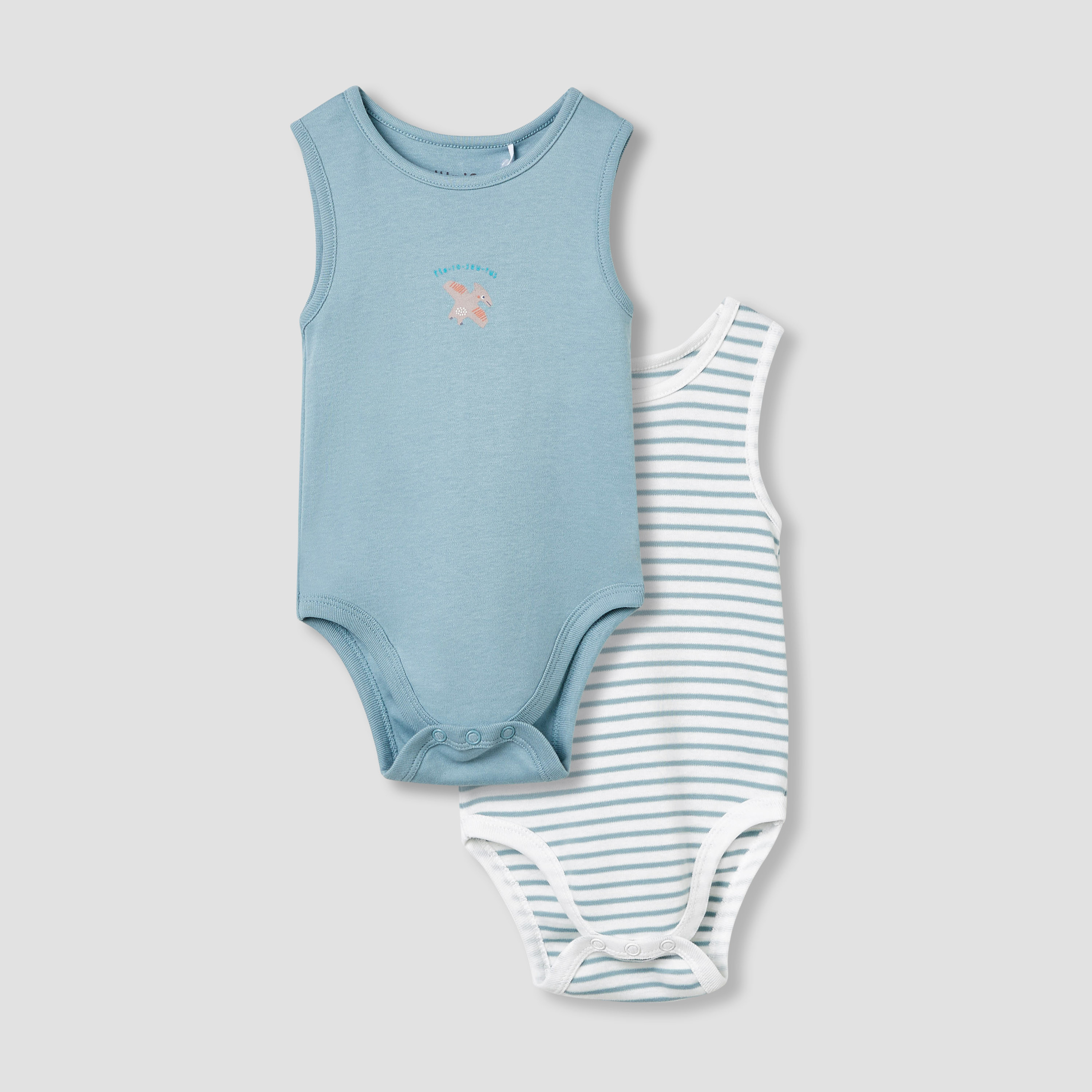 Juniors Assorted Sleeveless Bodysuit with Button Closure - Set of 2-baby-boys-clothing-bodysuits-image-1
