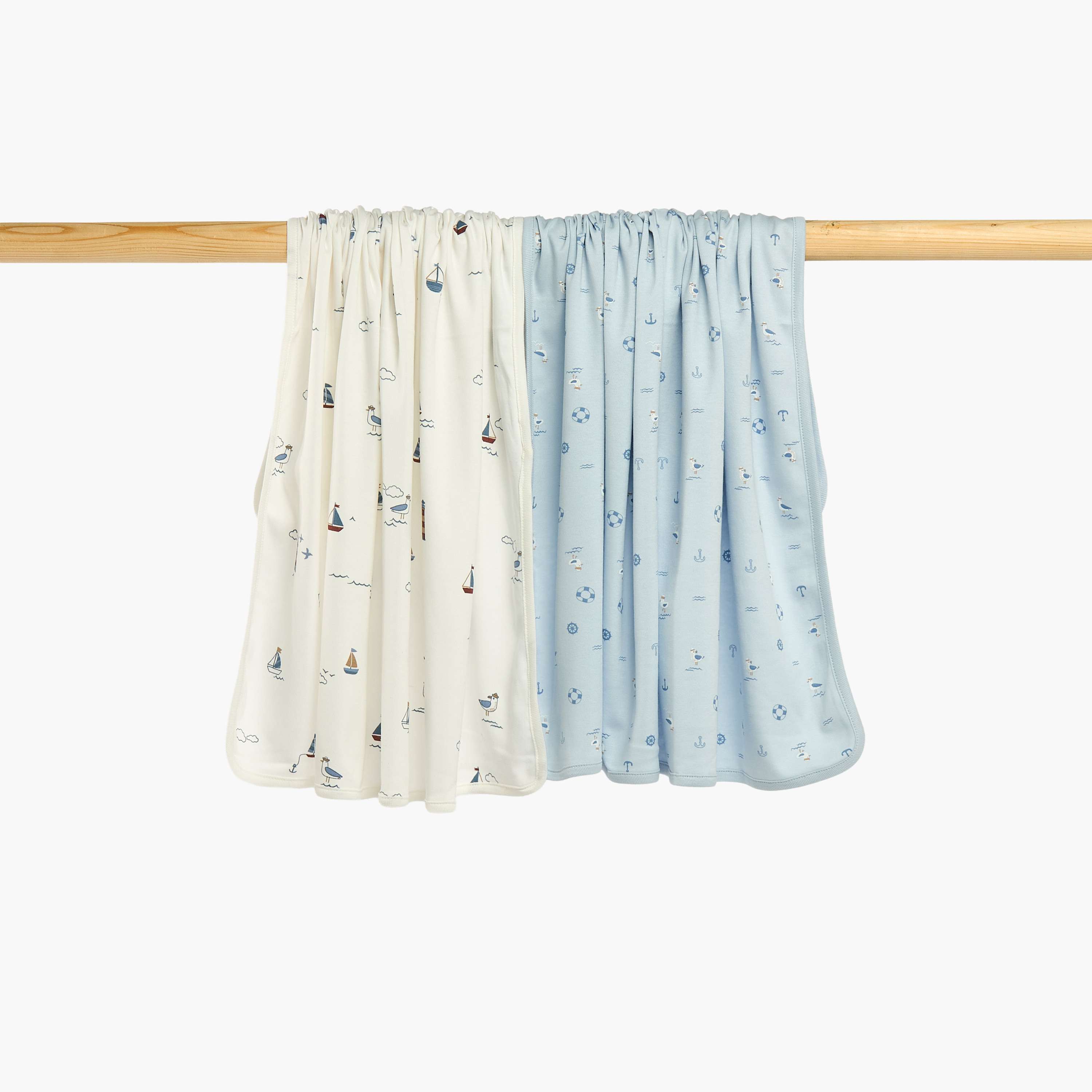 طقم بطانيات حديثي ولادة قطعتين بطبعات من جونيورز، 70x70 سم-baby-nursery-blanketsandswaddles-receivingblankets-image-1