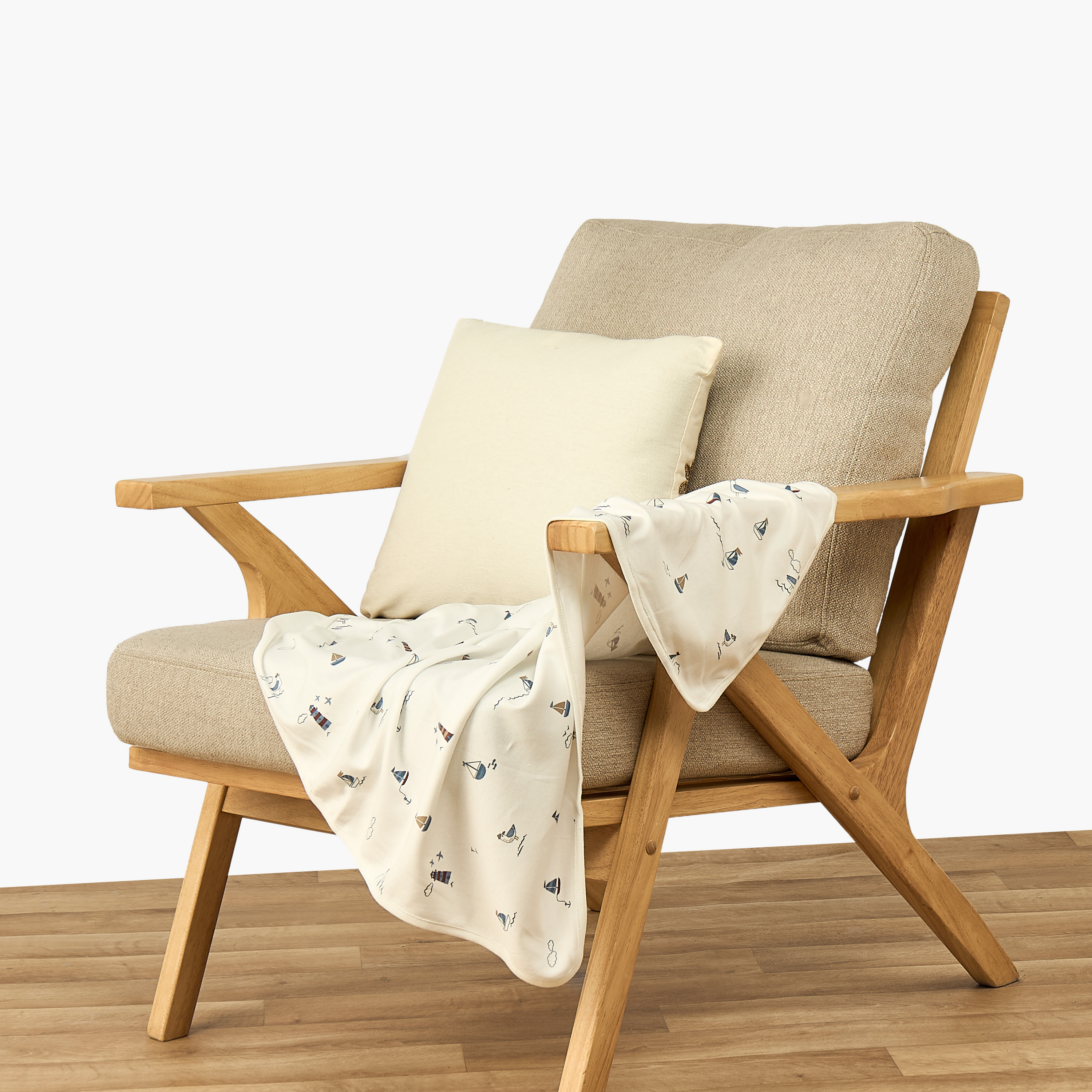 طقم بطانيات حديثي ولادة قطعتين بطبعات من جونيورز، 70x70 سم-baby-nursery-blanketsandswaddles-receivingblankets-image-2