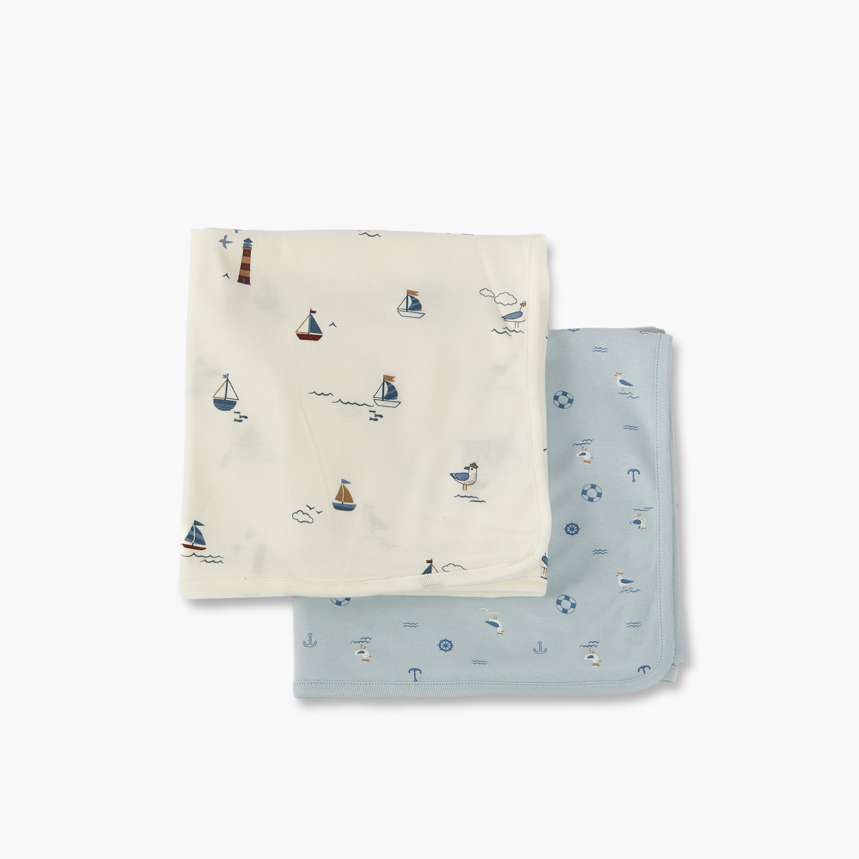طقم بطانيات حديثي ولادة قطعتين بطبعات من جونيورز، 70x70 سم-baby-nursery-blanketsandswaddles-receivingblankets-image-3