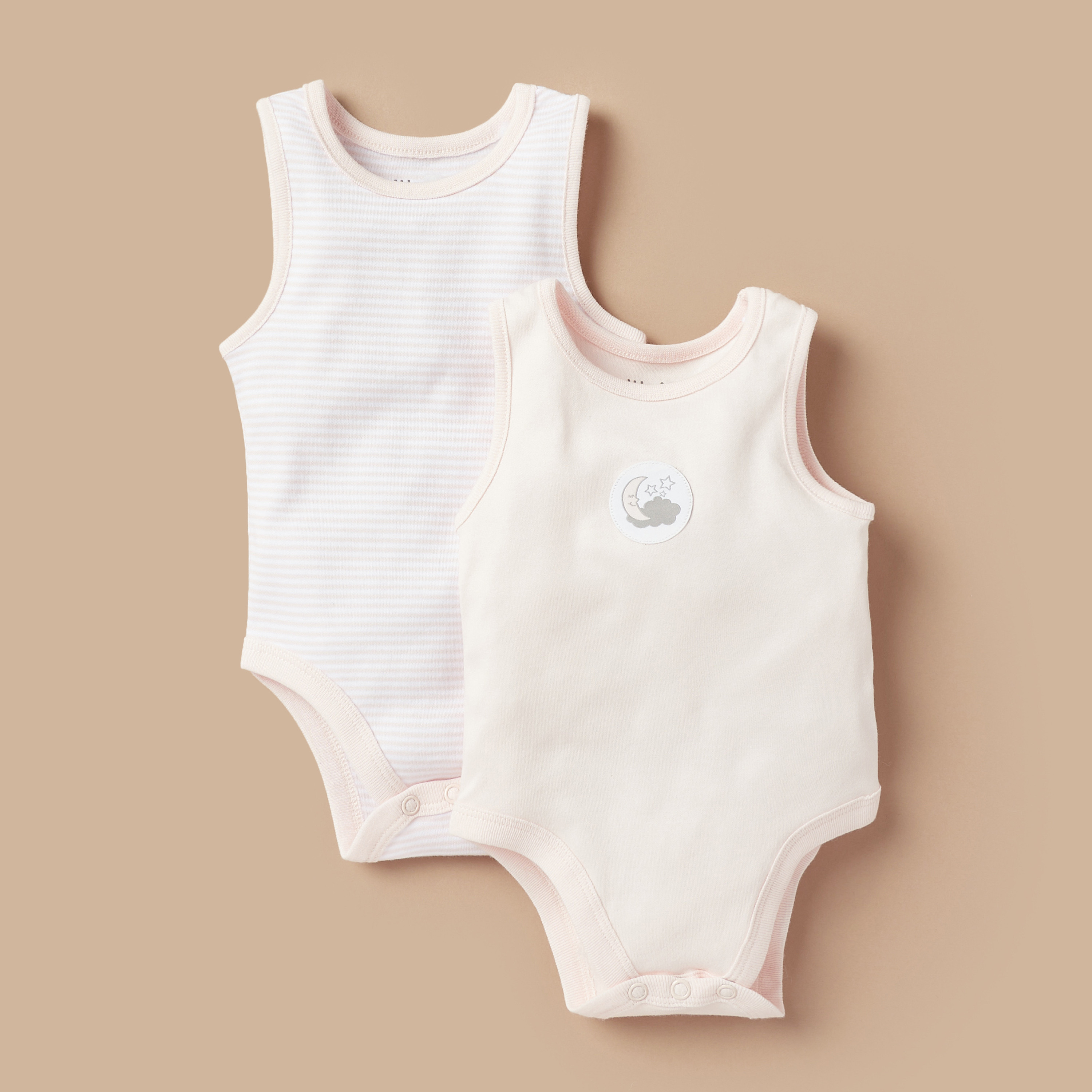بودي سوت دون أكمام بأزرار إغلاق وطبعات من جونيورز - طقم من قطعتين-baby-girls-clothing-bodysuits-image-1