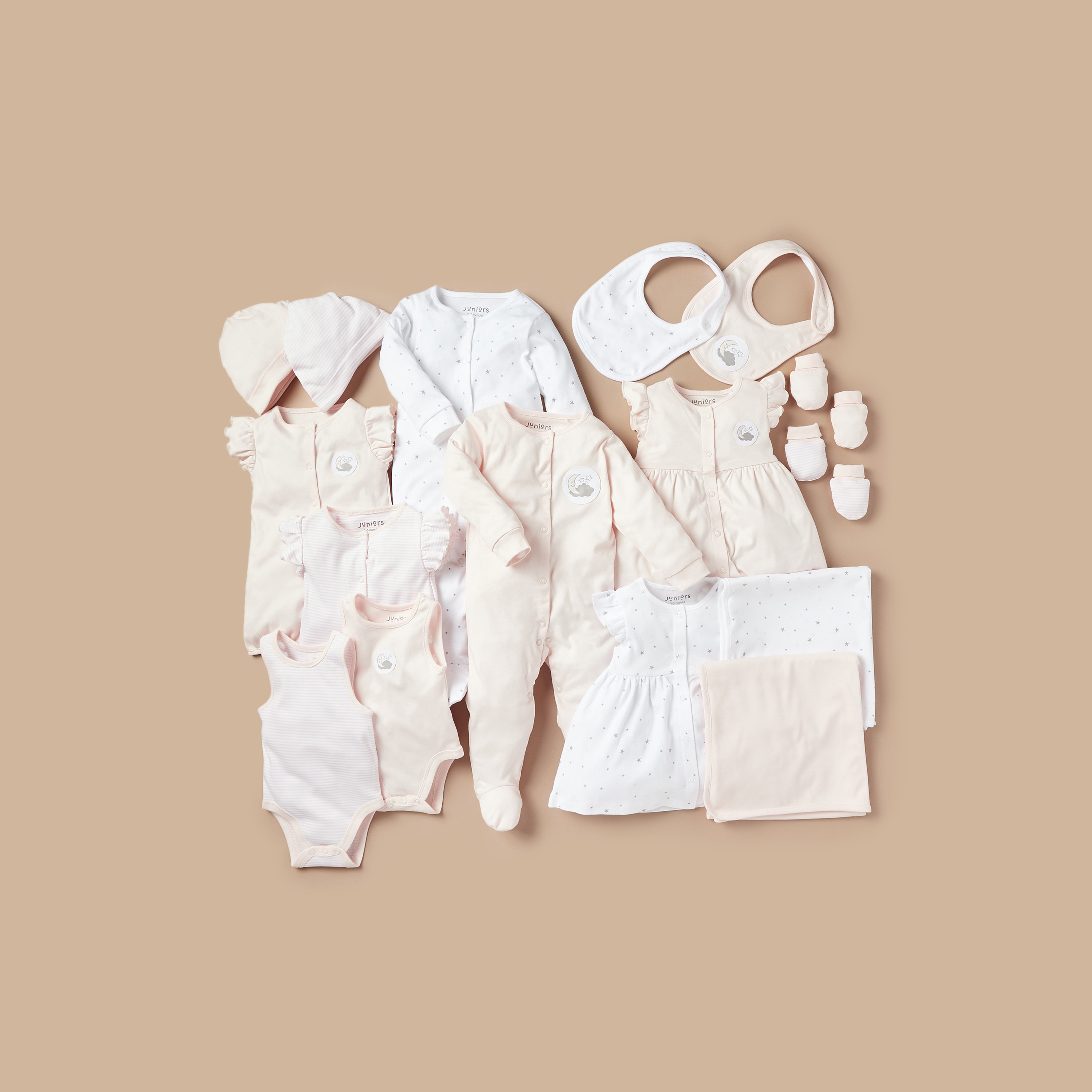 بودي سوت دون أكمام بأزرار إغلاق وطبعات من جونيورز - طقم من قطعتين-baby-girls-clothing-bodysuits-image-6