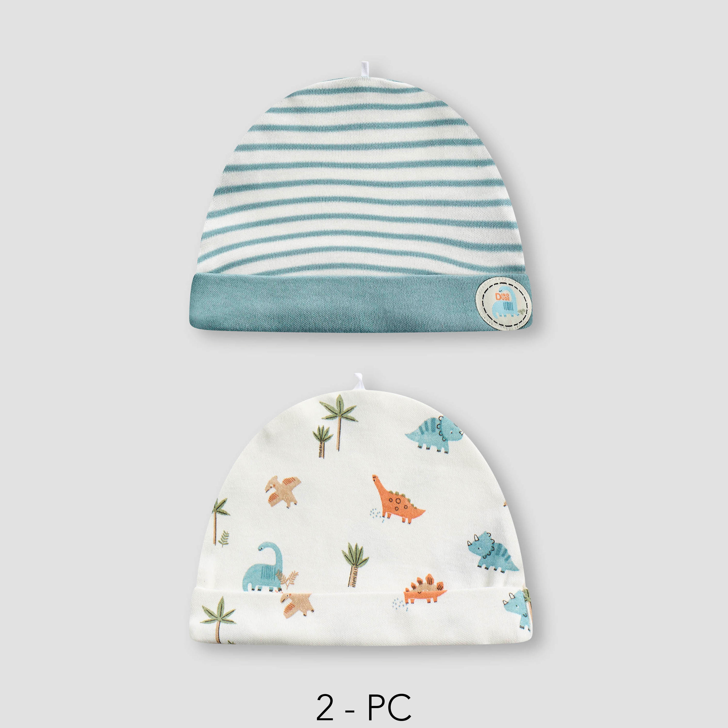 Juniors Printed Beanie - Set of 2-baby-boys-accessories-caps-image-1