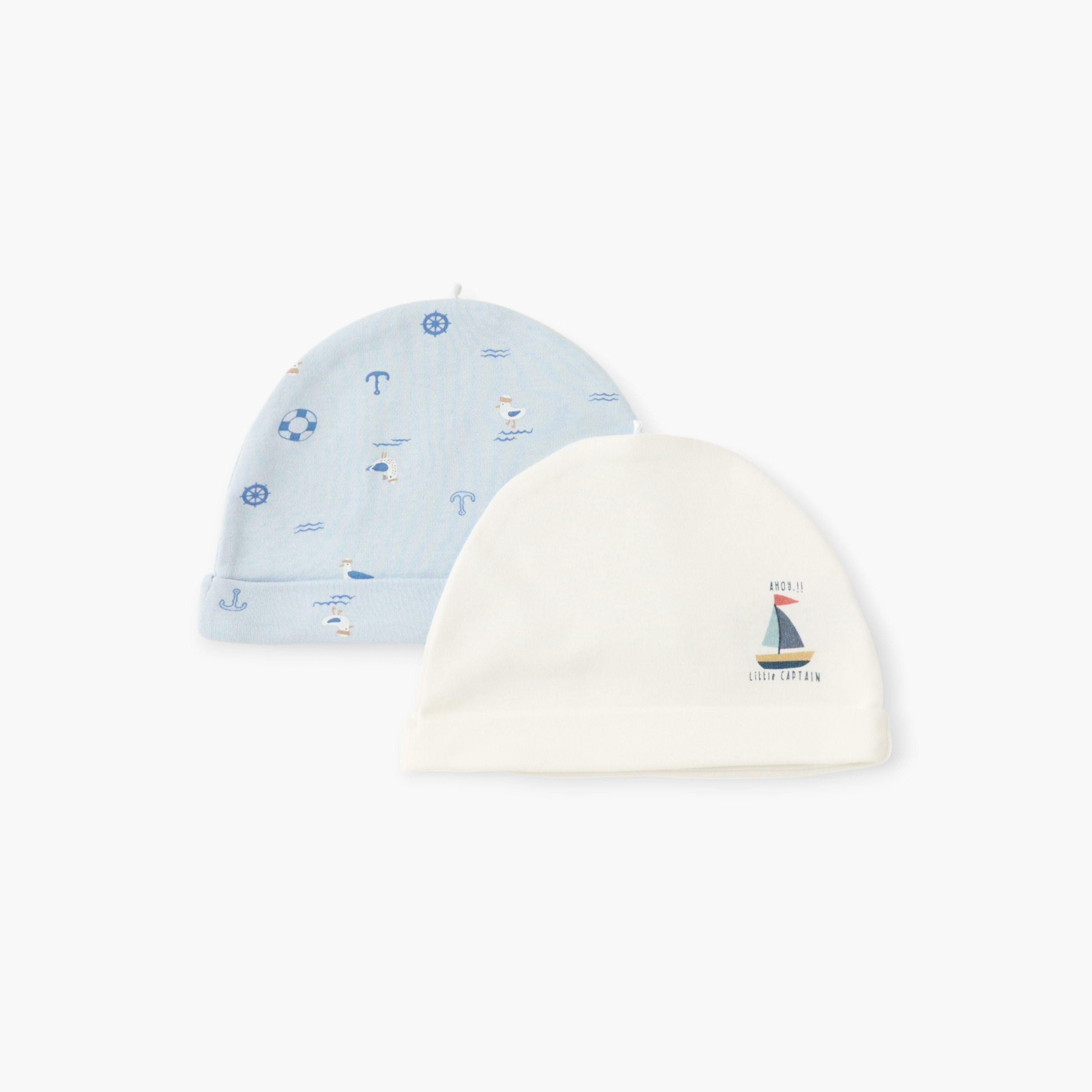 Juniors Graphic Print Cap - Set of 2-baby-boys-accessories-caps-image-1