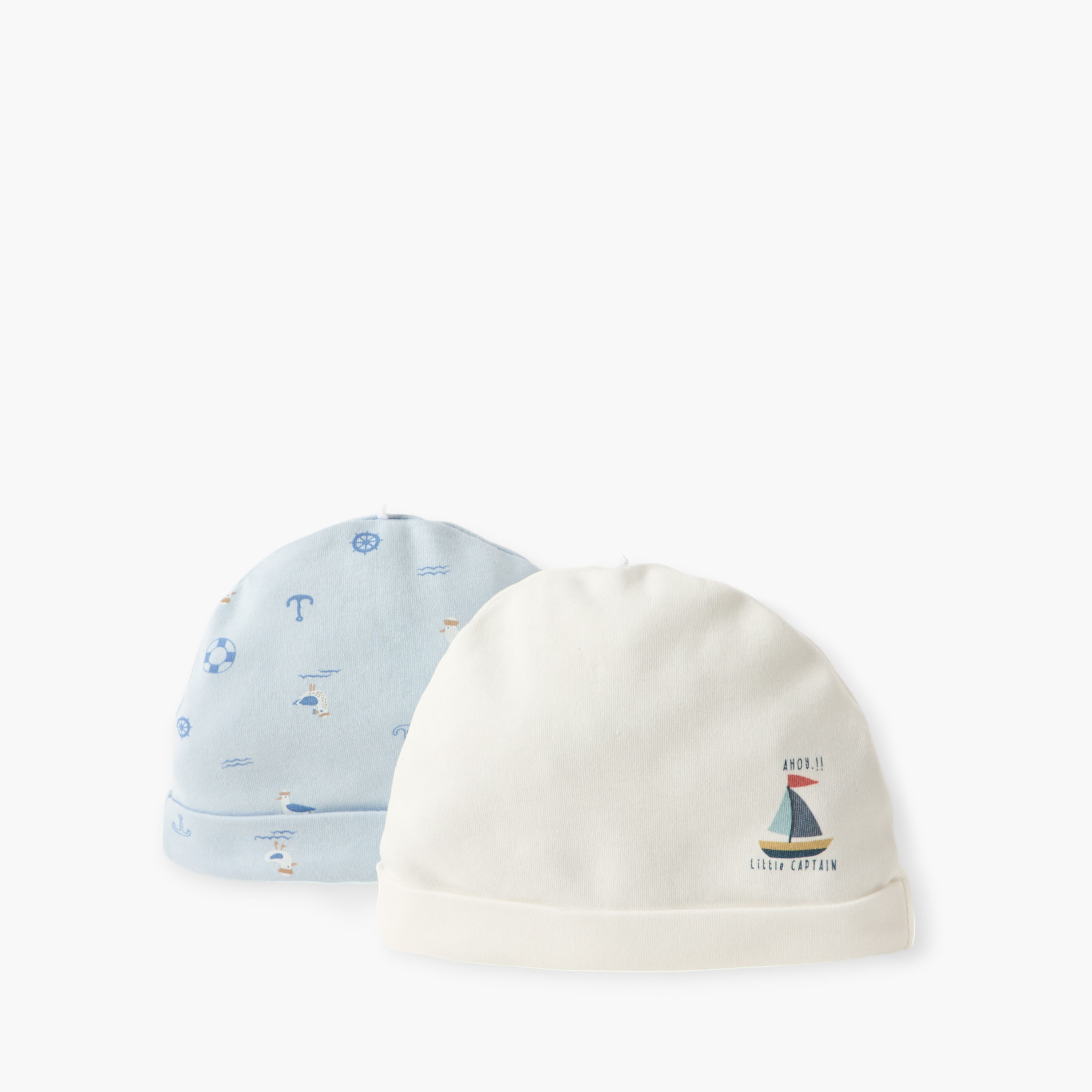 Juniors Graphic Print Cap - Set of 2-baby-boys-accessories-caps-image-3
