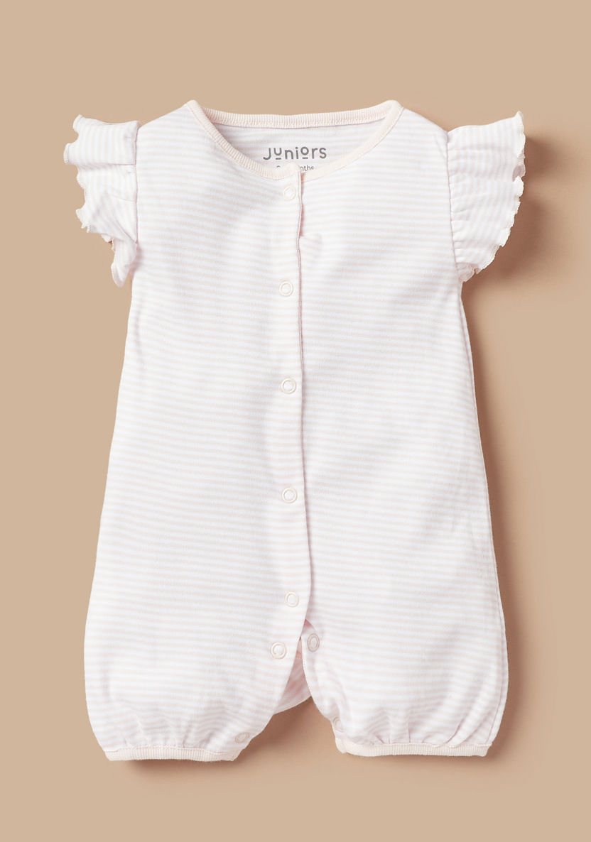 Juniors Applique Detail Rompers with Ruffled Sleeves - Set of 2-Rompers%2C Dungarees and Jumpsuits-image-1