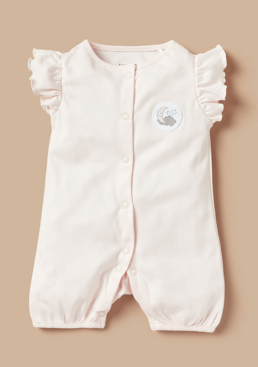 Juniors Applique Detail Rompers with Ruffled Sleeves - Set of 2-Rompers%2C Dungarees and Jumpsuits-image-2