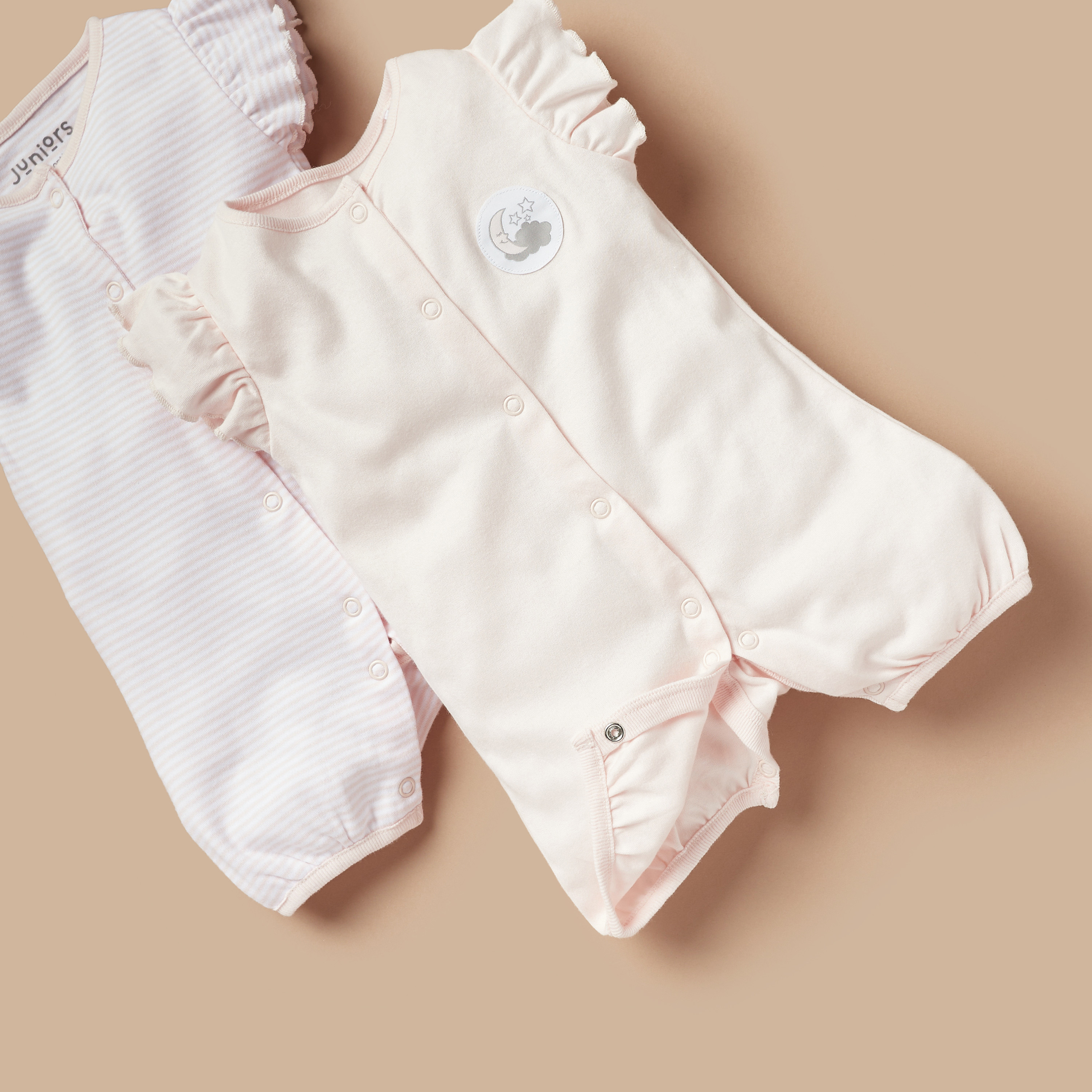 Juniors Applique Detail Rompers with Ruffled Sleeves - Set of 2-baby-boys-clothing-rompers-image-5