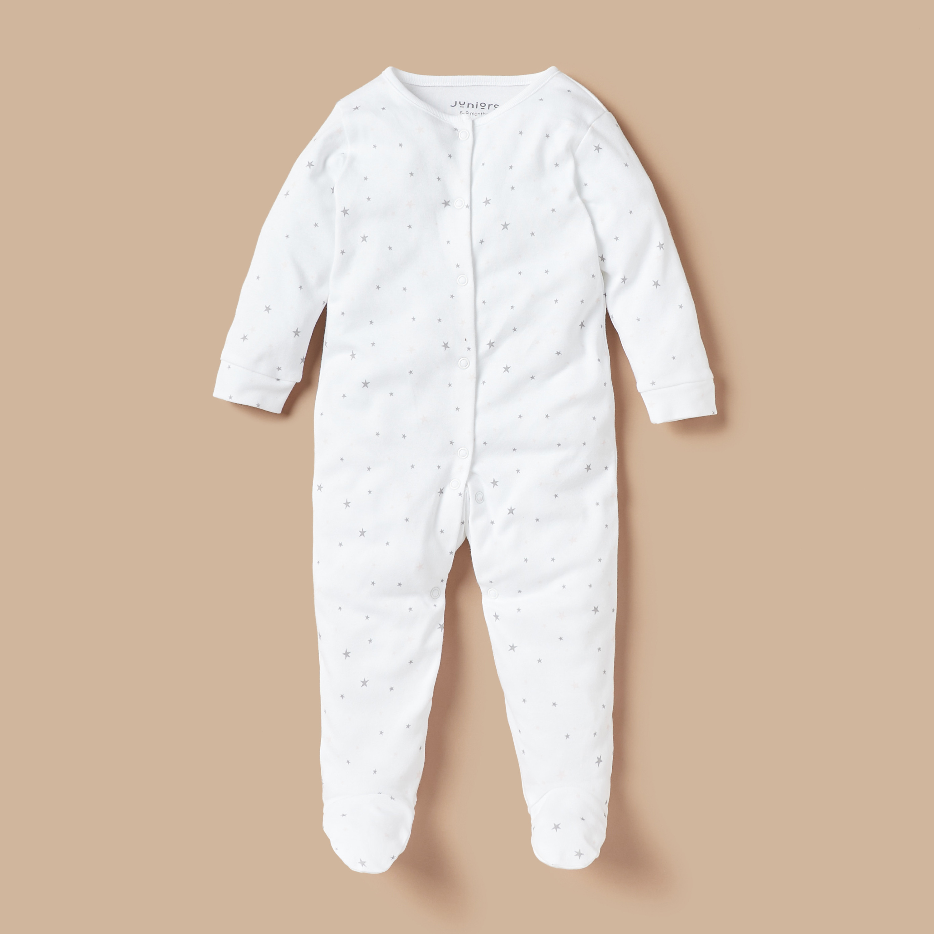 Juniors Printed Long Sleeves Sleepsuit with Button Closure - Set of 2-baby-girls-clothing-nightwear-sleepsuits-image-2