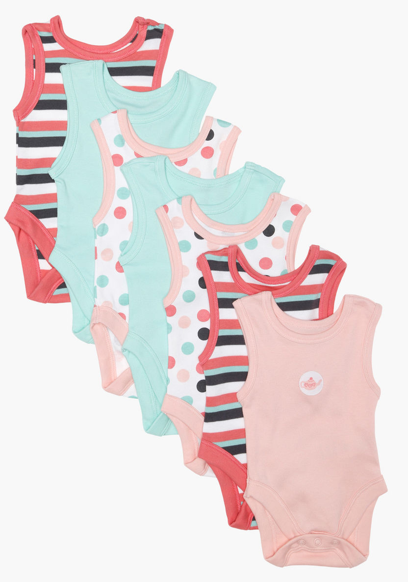 Juniors Printed Bodysuits - Set of 7-Rompers%2C Dungarees and Jumpsuits-image-0
