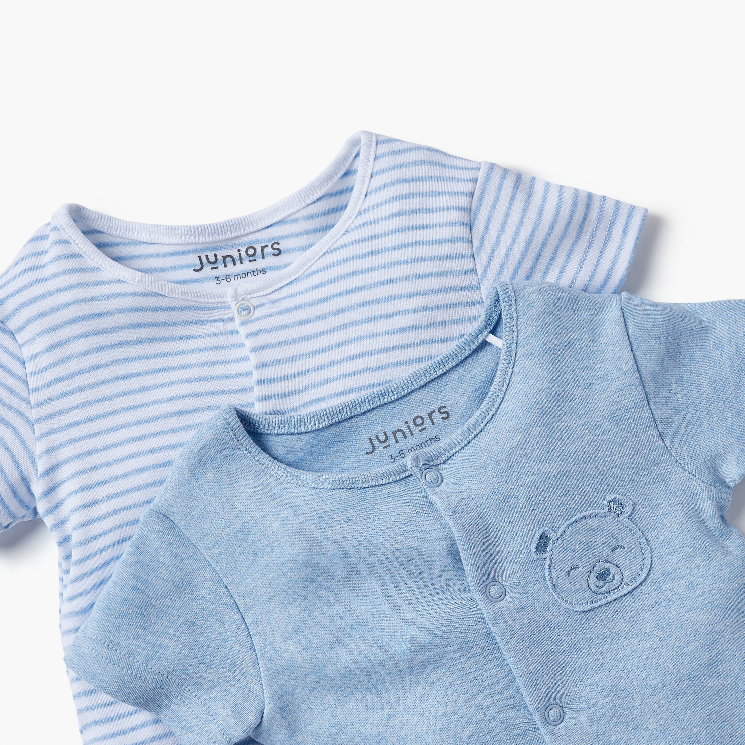 Juniors Assorted Romper with Short Sleeves and Button Closure - Set of 2-baby-boys-clothing-rompers-image-4