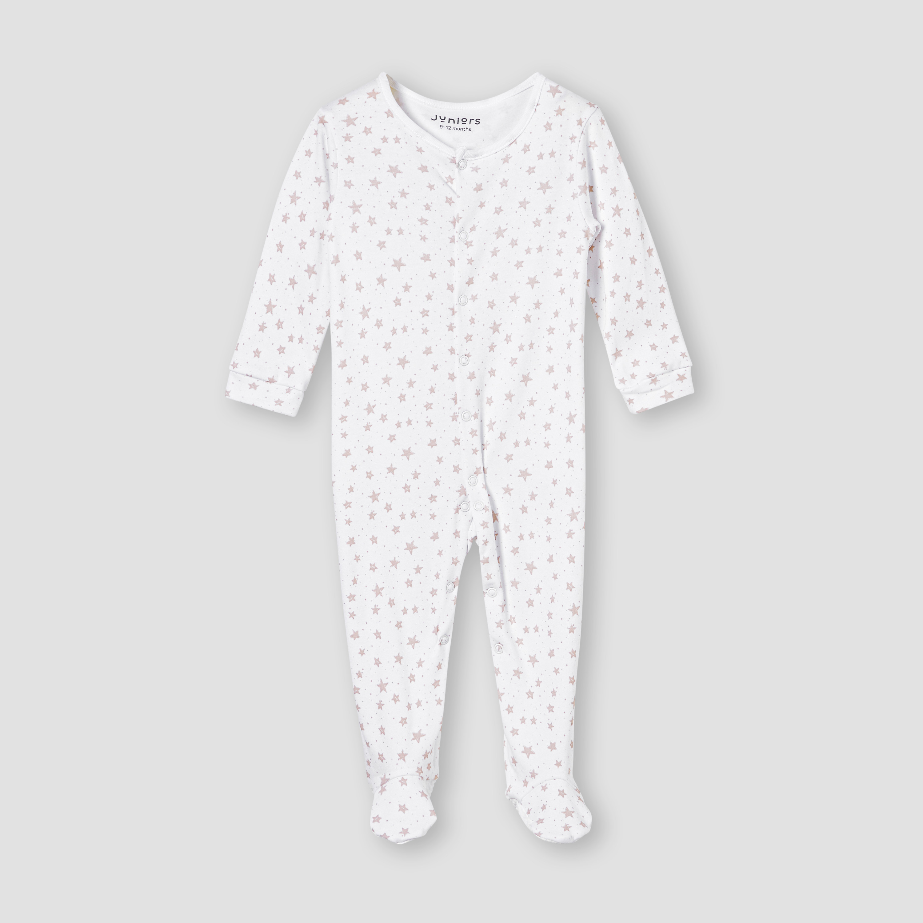 بدلة نوم بأكمام طويلة وأزرار إغلاق وطبعات من جونيورز - طقم من قطعتين-baby-girls-clothing-nightwear-sleepsuits-image-2