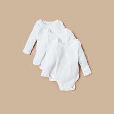 Juniors Textured Bodysuit with Long Sleeves - Set of 3