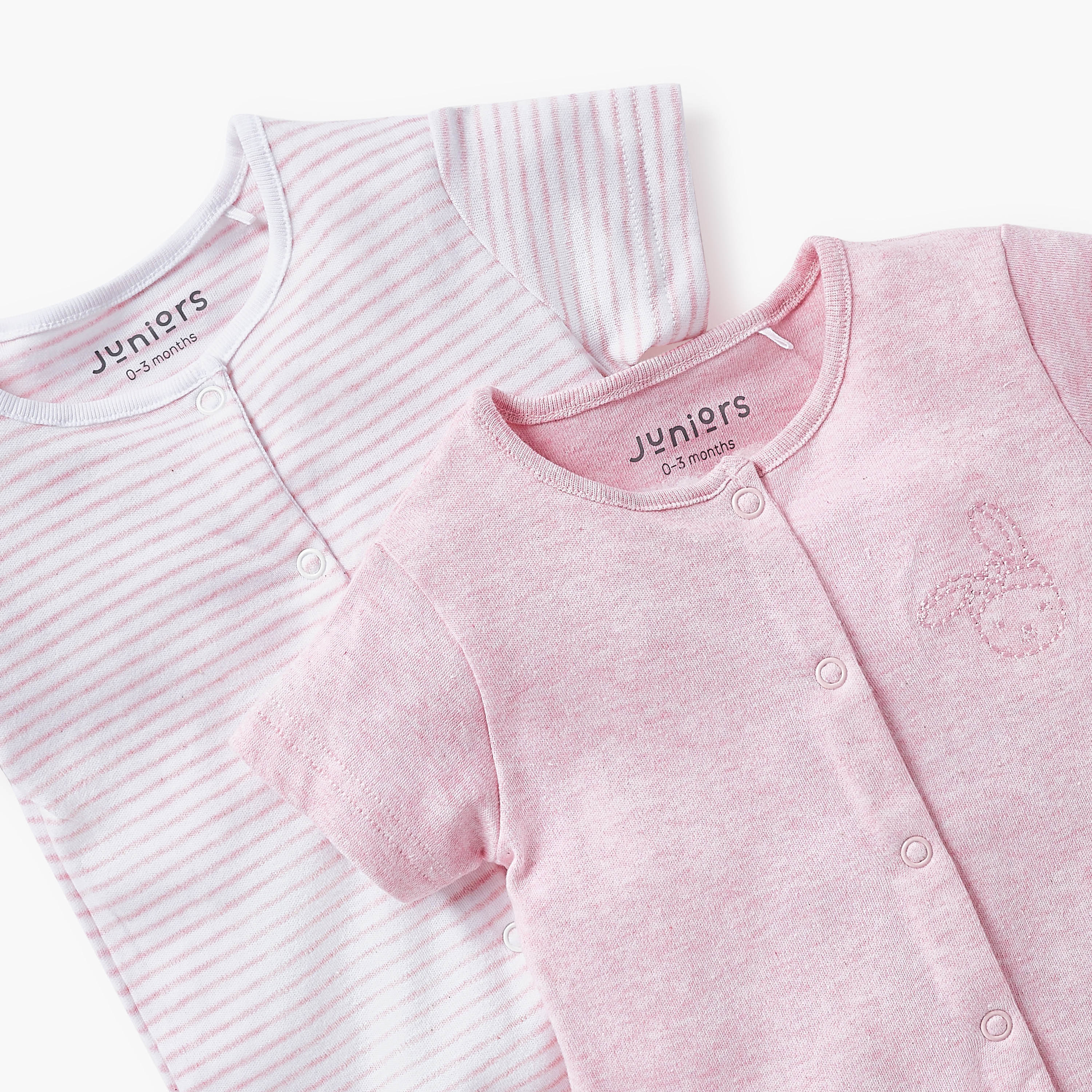 أفرول بأكمام قصيرة وأزرار إغلاق كباسة وطبعات من جونيورز - طقم من قطعتين-baby-girls-clothing-rompers-image-4