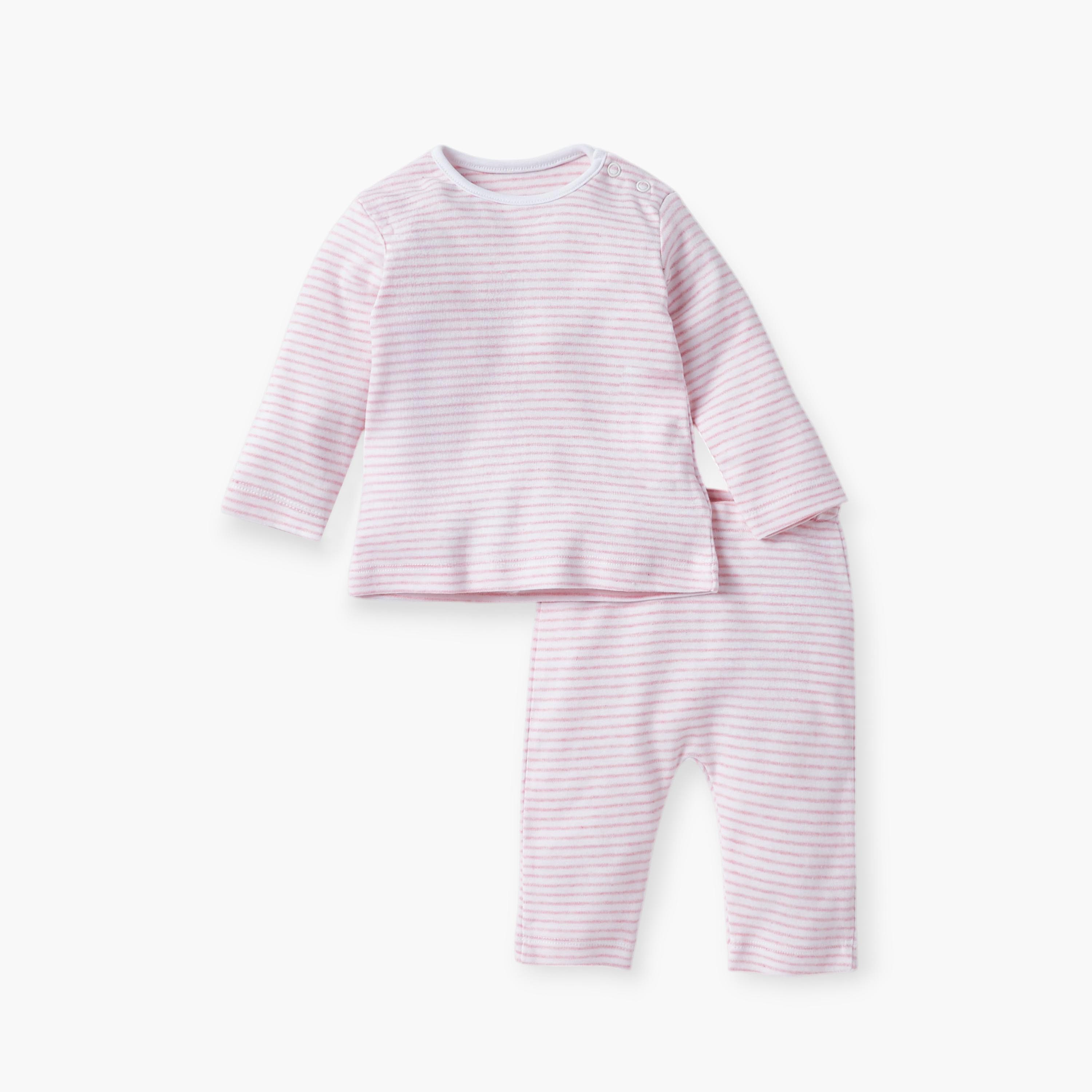 بنطلون بيجاما وتيشيرت بطبعات من جونيورز - مجموعة من طقمين-baby-girls-clothing-nightwear-pyjamasets-image-3