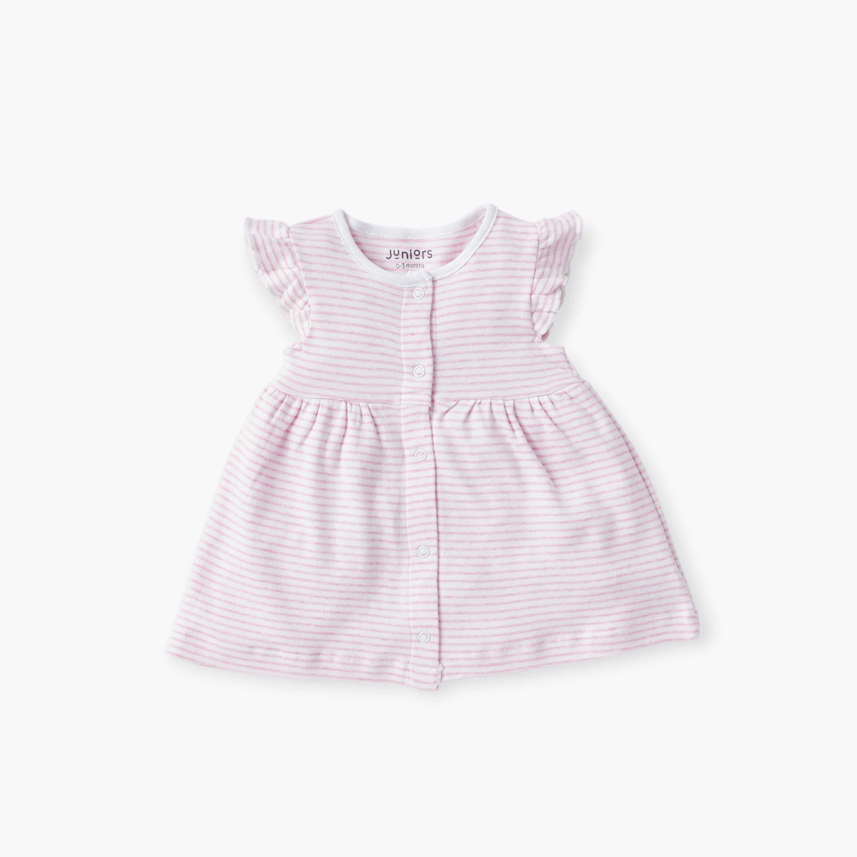 Juniors Assorted A-Line Dress with Ruffle Sleeves and Button Closure - Set of 2-baby-girls-clothing-dressesandjumpsuits-image-3