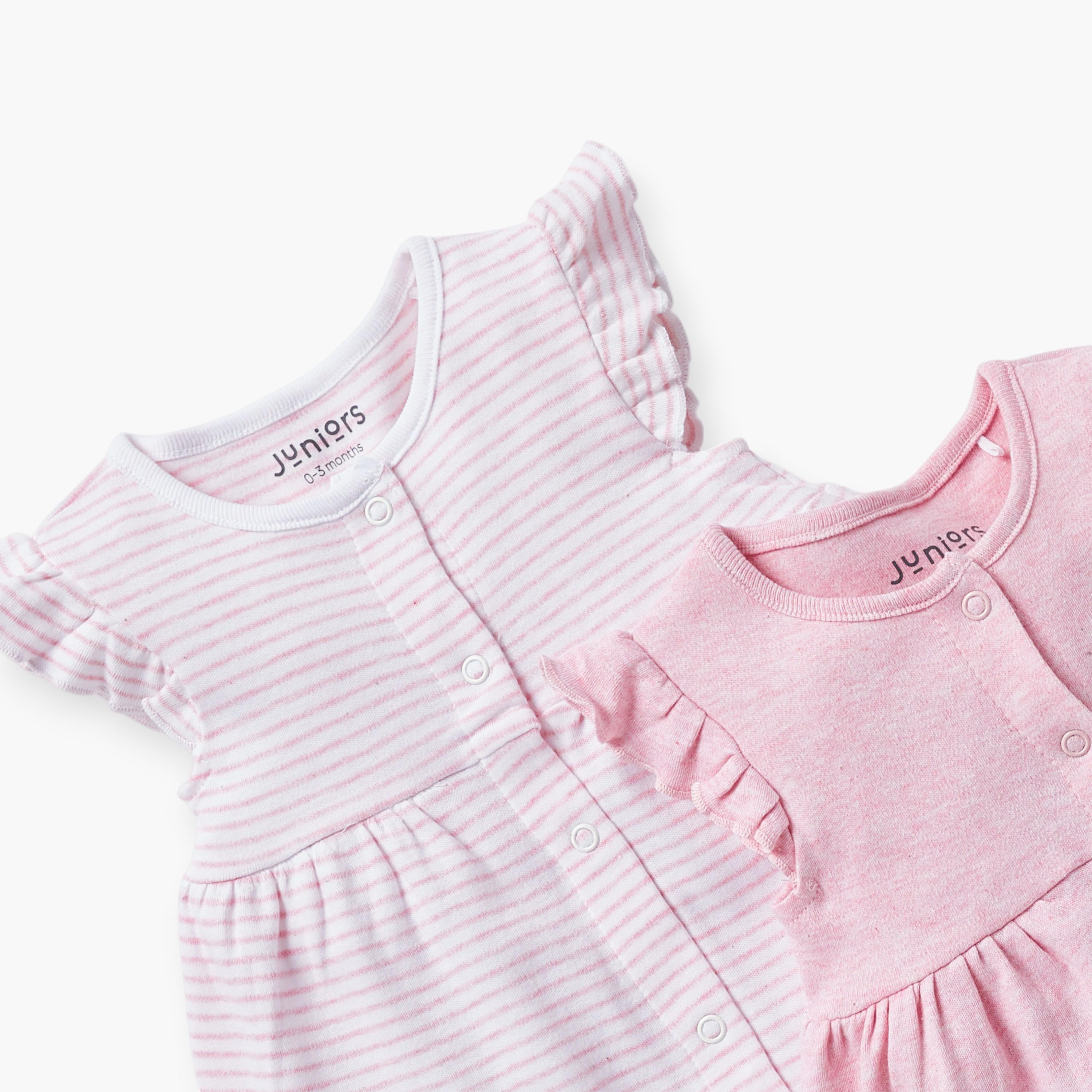 Juniors Assorted A-Line Dress with Ruffle Sleeves and Button Closure - Set of 2-baby-girls-clothing-dressesandjumpsuits-image-4