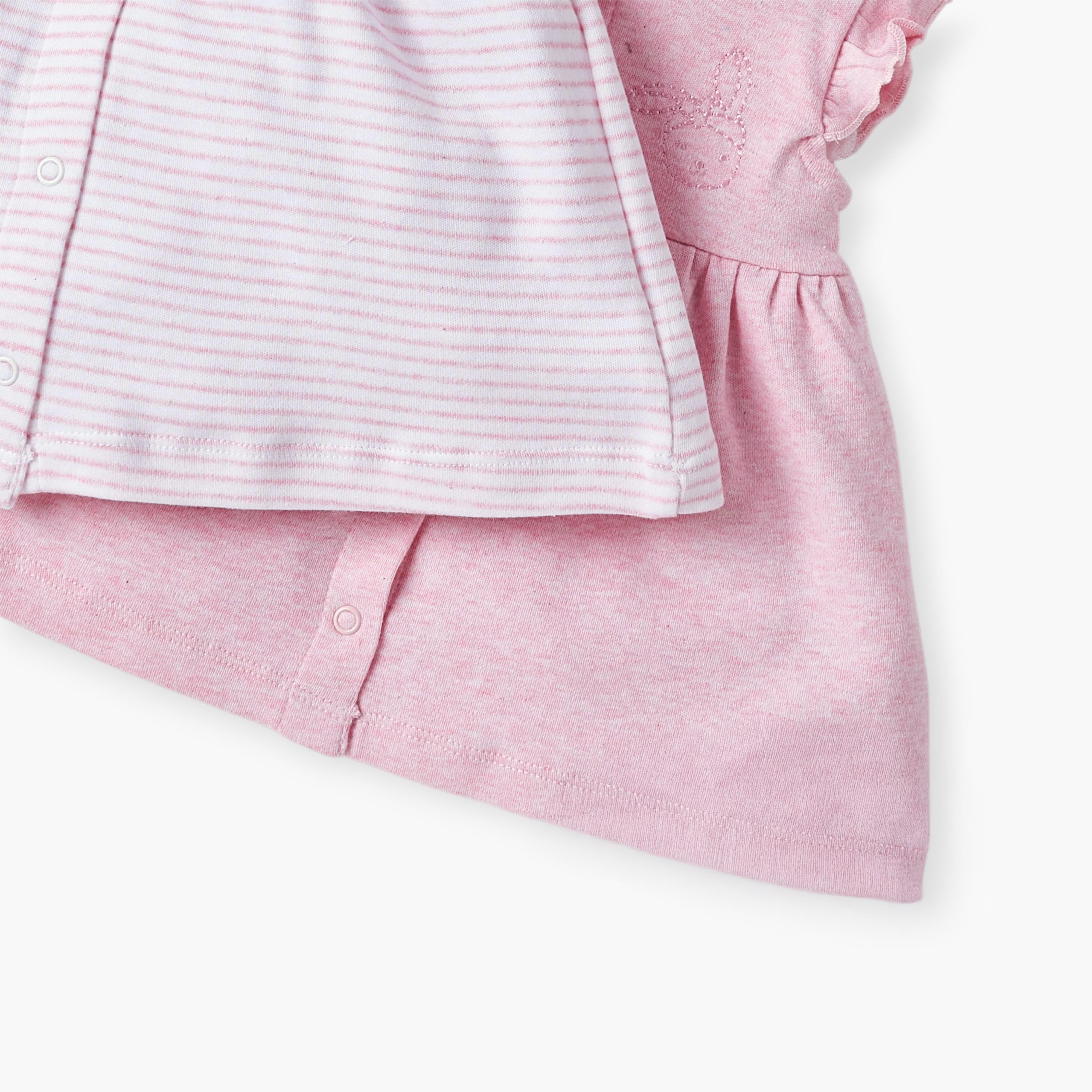 Juniors Assorted A-Line Dress with Ruffle Sleeves and Button Closure - Set of 2-baby-girls-clothing-dressesandjumpsuits-image-5