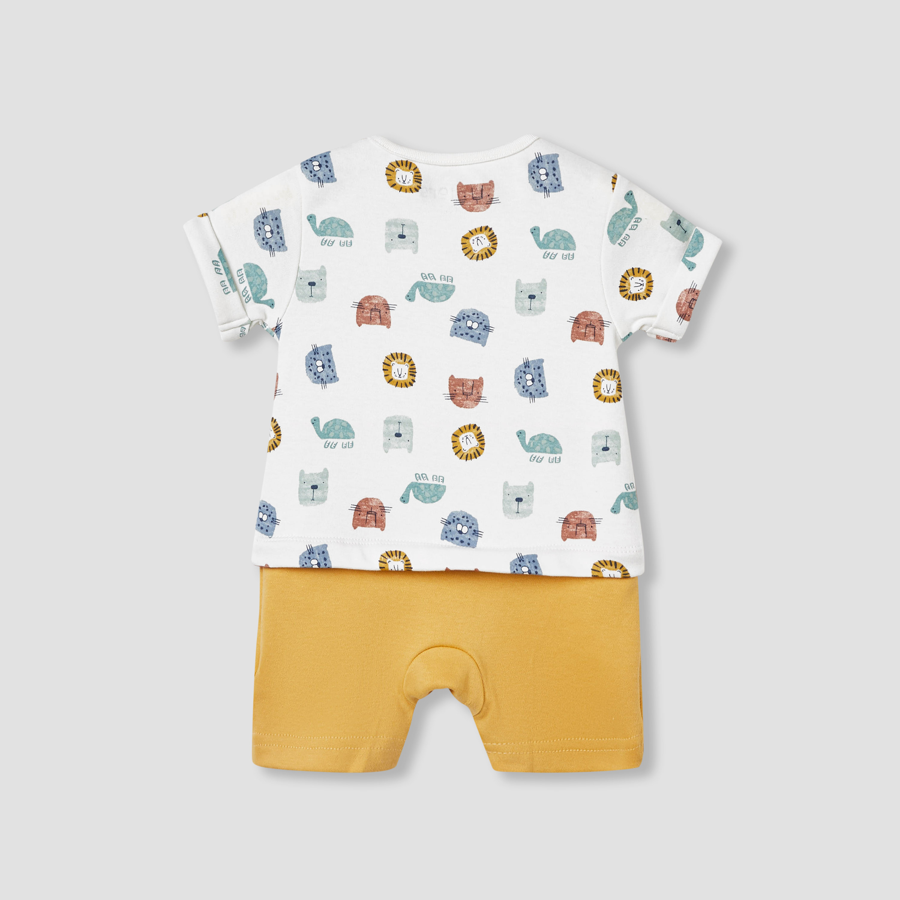 أفرول بطبعات حيوانات وإغلاق بأزرار من جونيورز-baby-boys-clothing-rompers-image-2