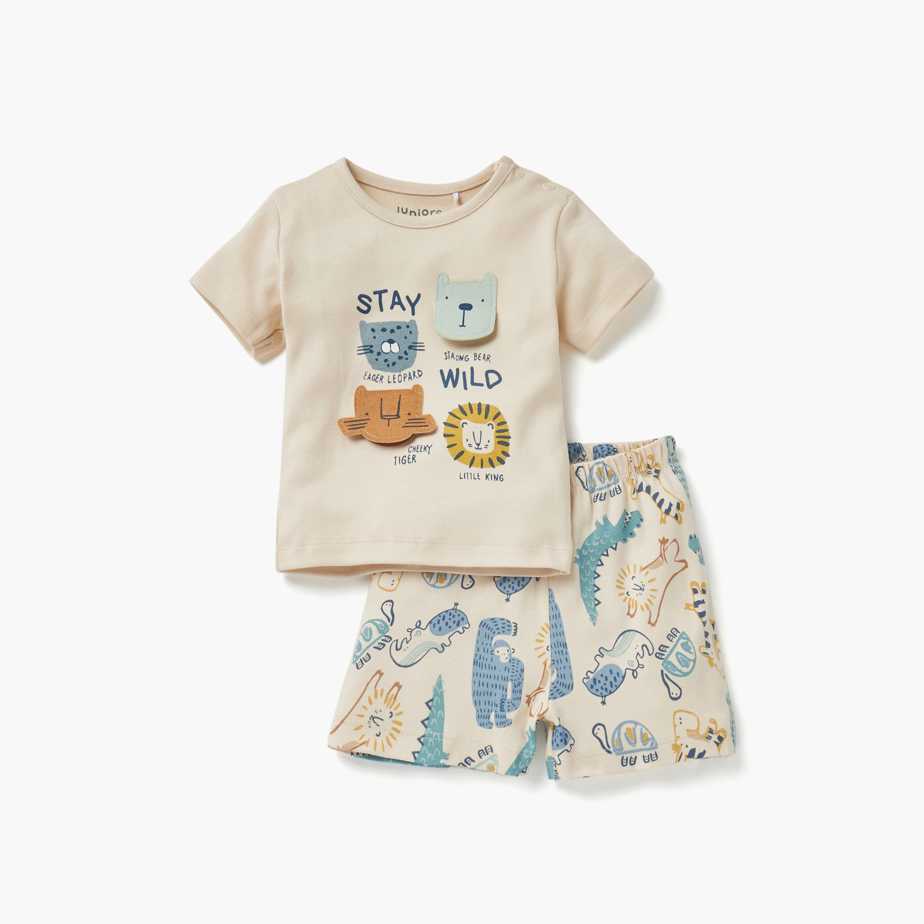 طقم شورت وتيشيرت بطبعات من جونيورز-baby-boys-clothing-setsandcoords-image-1
