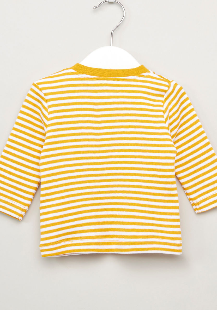 Juniors Striped T-shirt with Jog Pants-Pyjama Sets-image-3