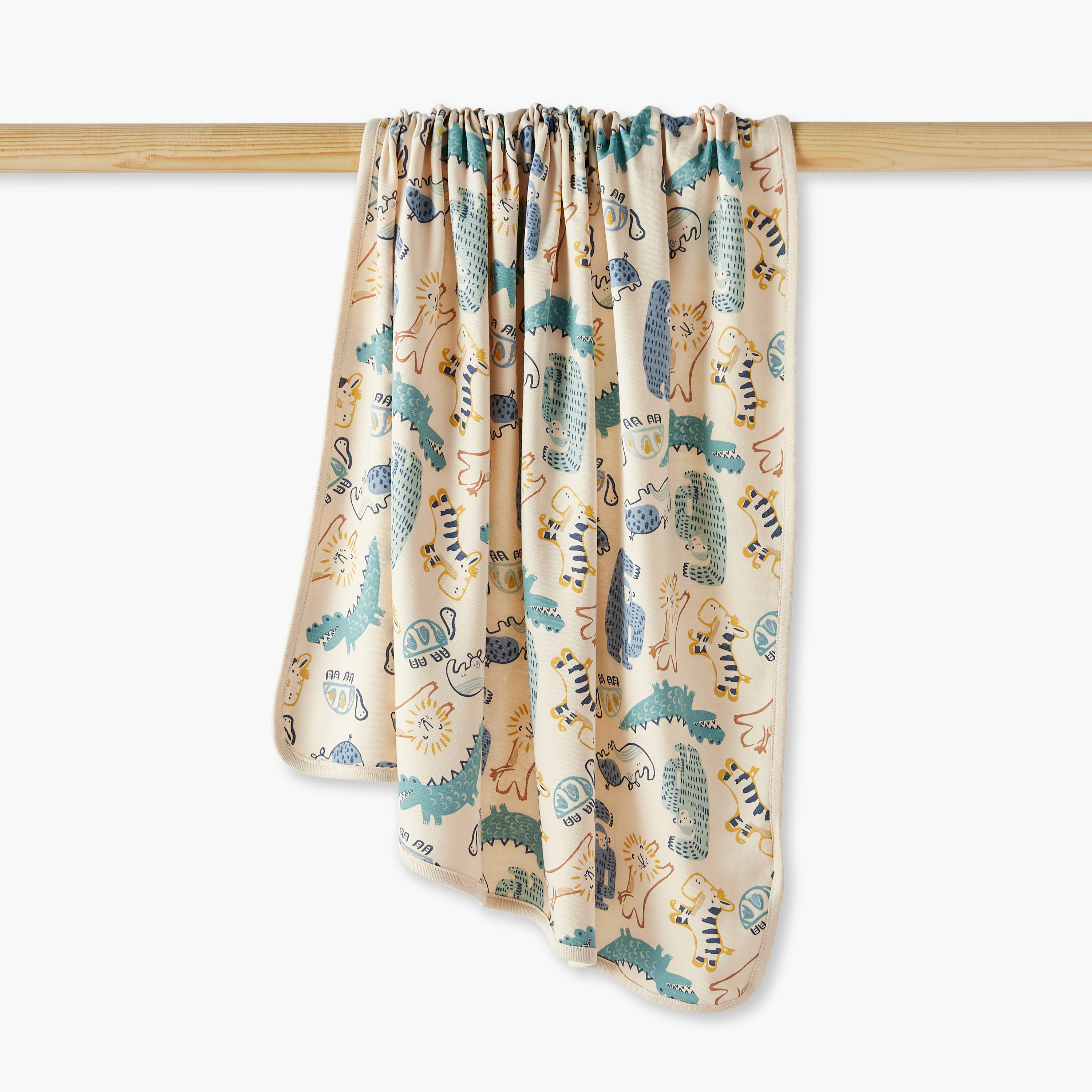 Juniors All-Over Dinosaur Print Receiving Blanket - 70x70 cm-baby-nursery-blanketsandswaddles-receivingblankets-image-1