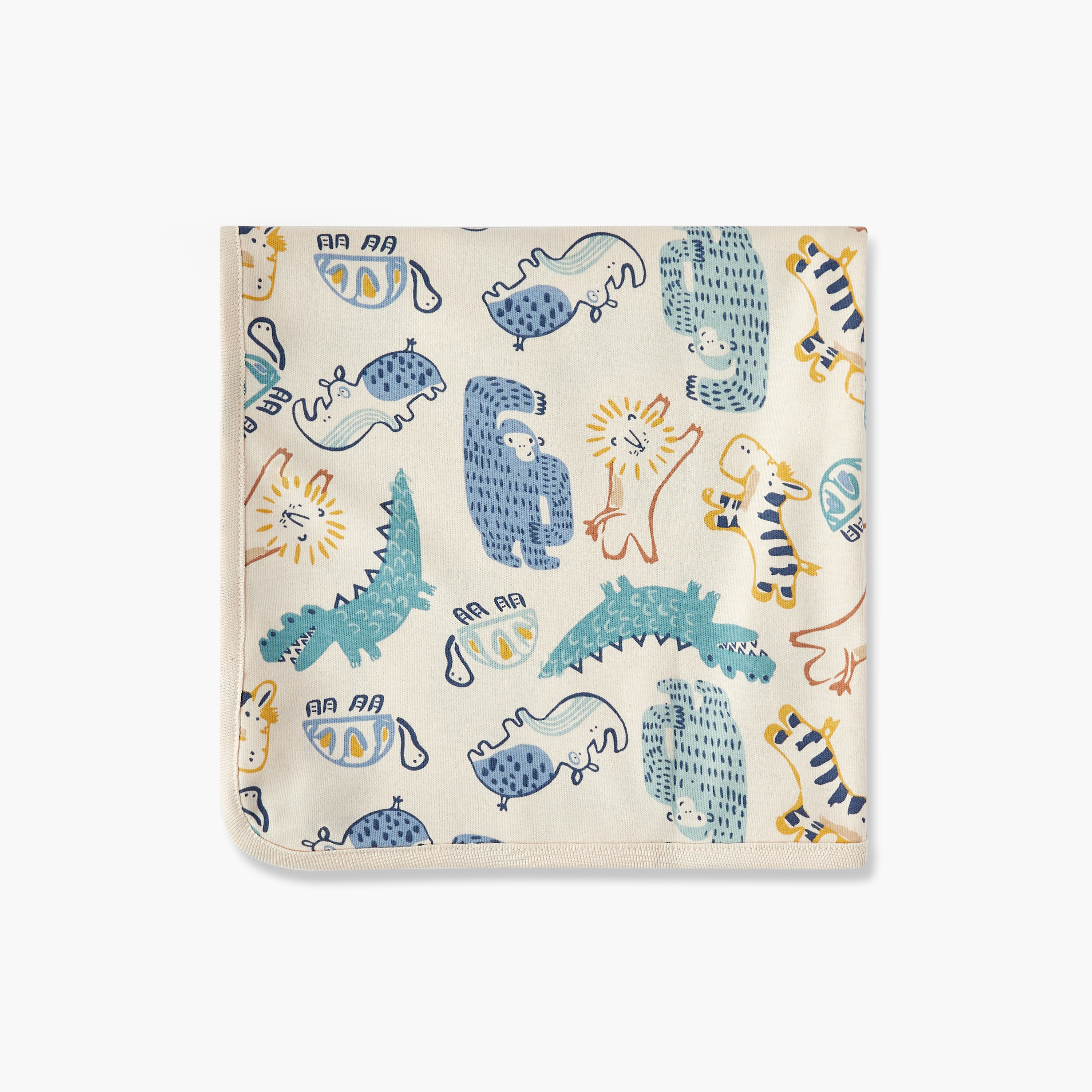 Juniors All-Over Dinosaur Print Receiving Blanket - 70x70 cm-baby-nursery-blanketsandswaddles-receivingblankets-image-3