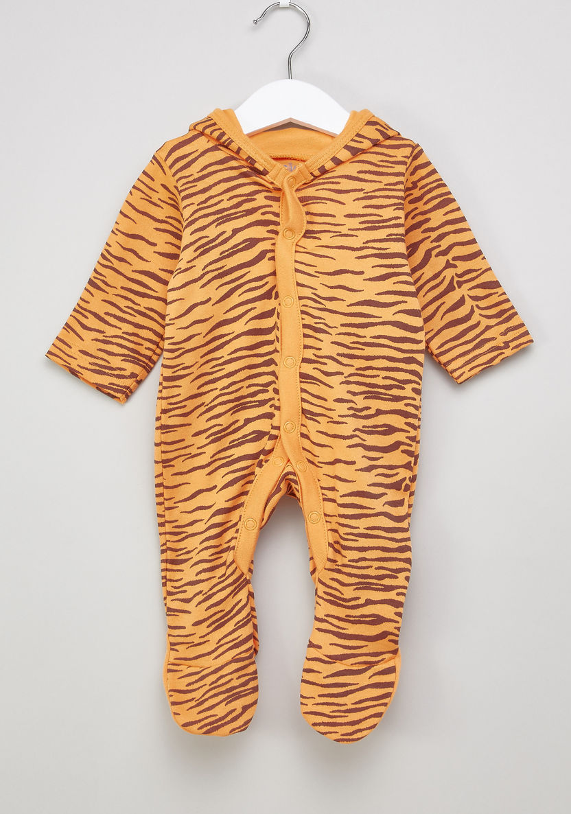 Juniors Tiger Printed Closed Feet Sleepsuit-Sleepsuits-image-0