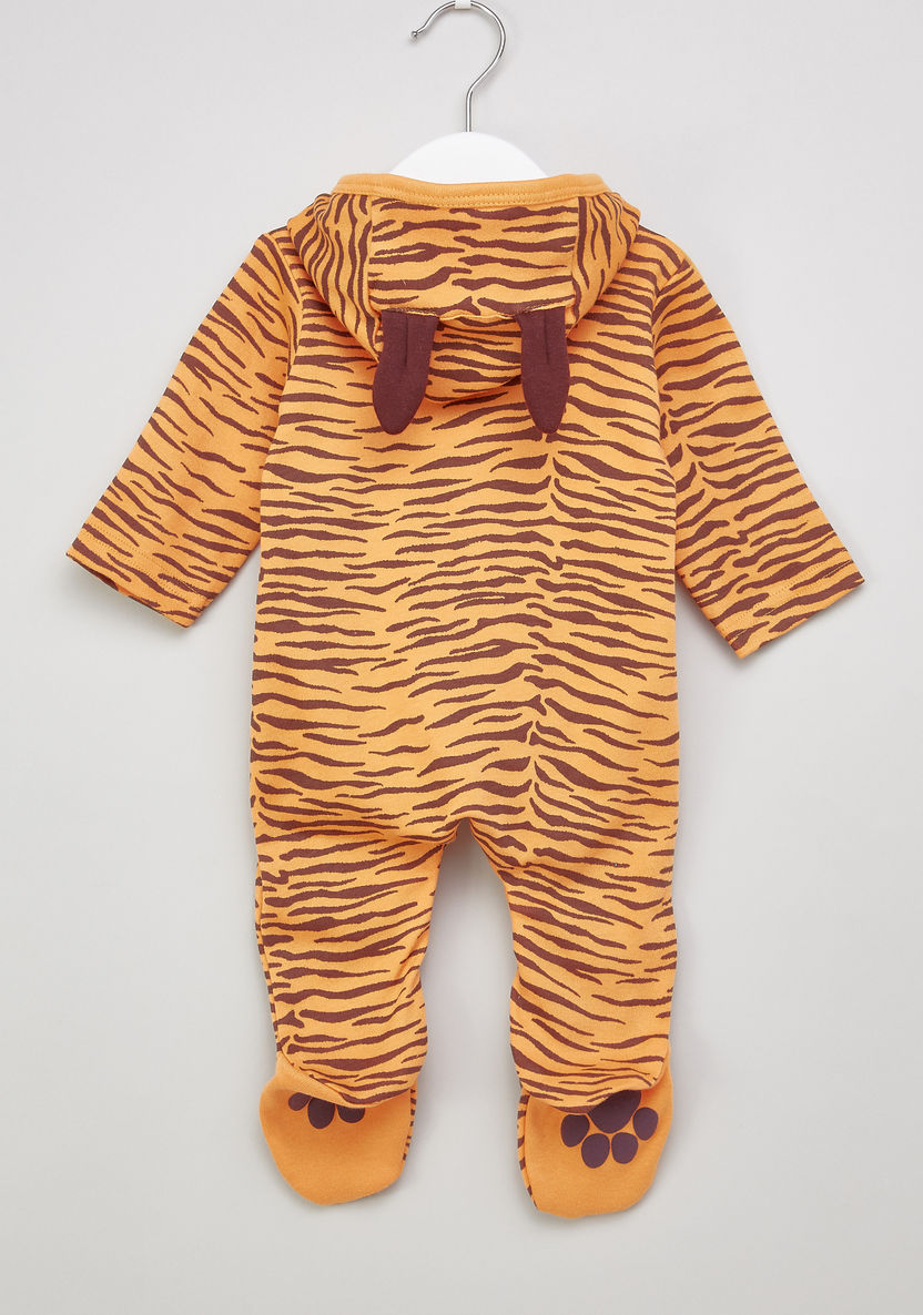 Juniors Tiger Printed Closed Feet Sleepsuit-Sleepsuits-image-2