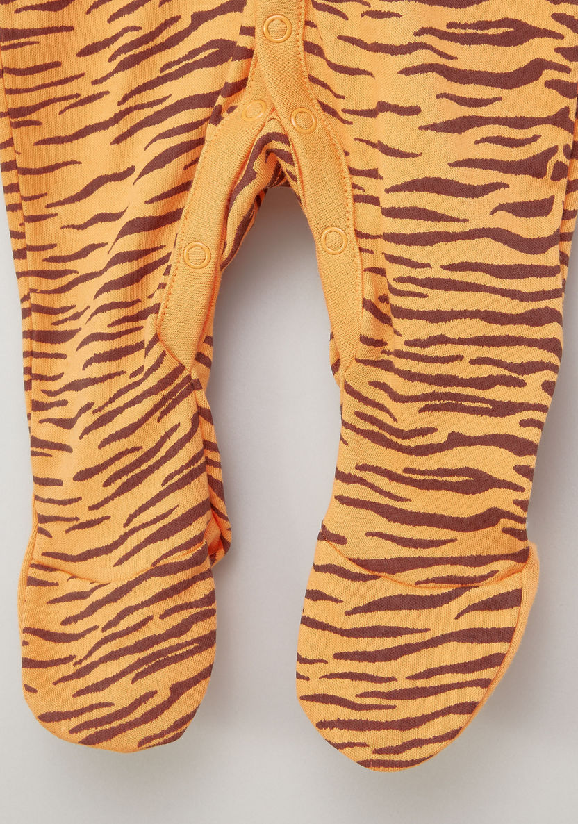 Juniors Tiger Printed Closed Feet Sleepsuit-Sleepsuits-image-3