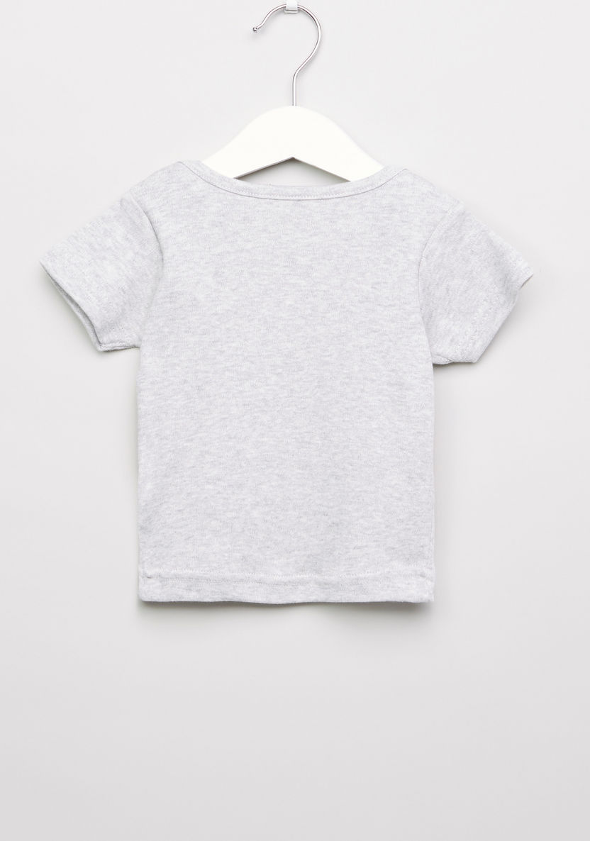 Juniors Printed Round Neck T-shirt - Set of 2-T Shirts-image-3