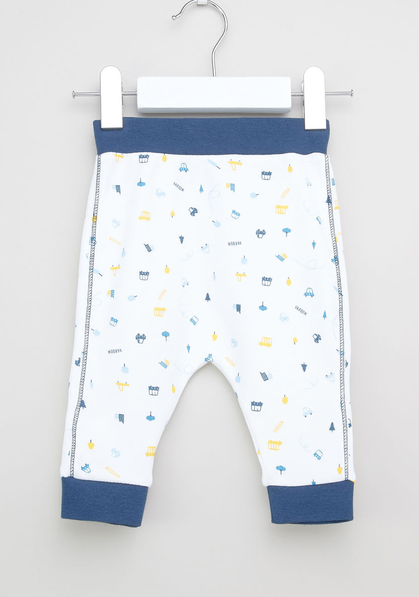 Juniors Printed Round Neck T-shirt with Jog Pants-Pyjama Sets-image-3