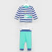 Juniors Striped Long Sleeves T-shirt with Jog Pants-Pyjama Sets-thumbnail-0
