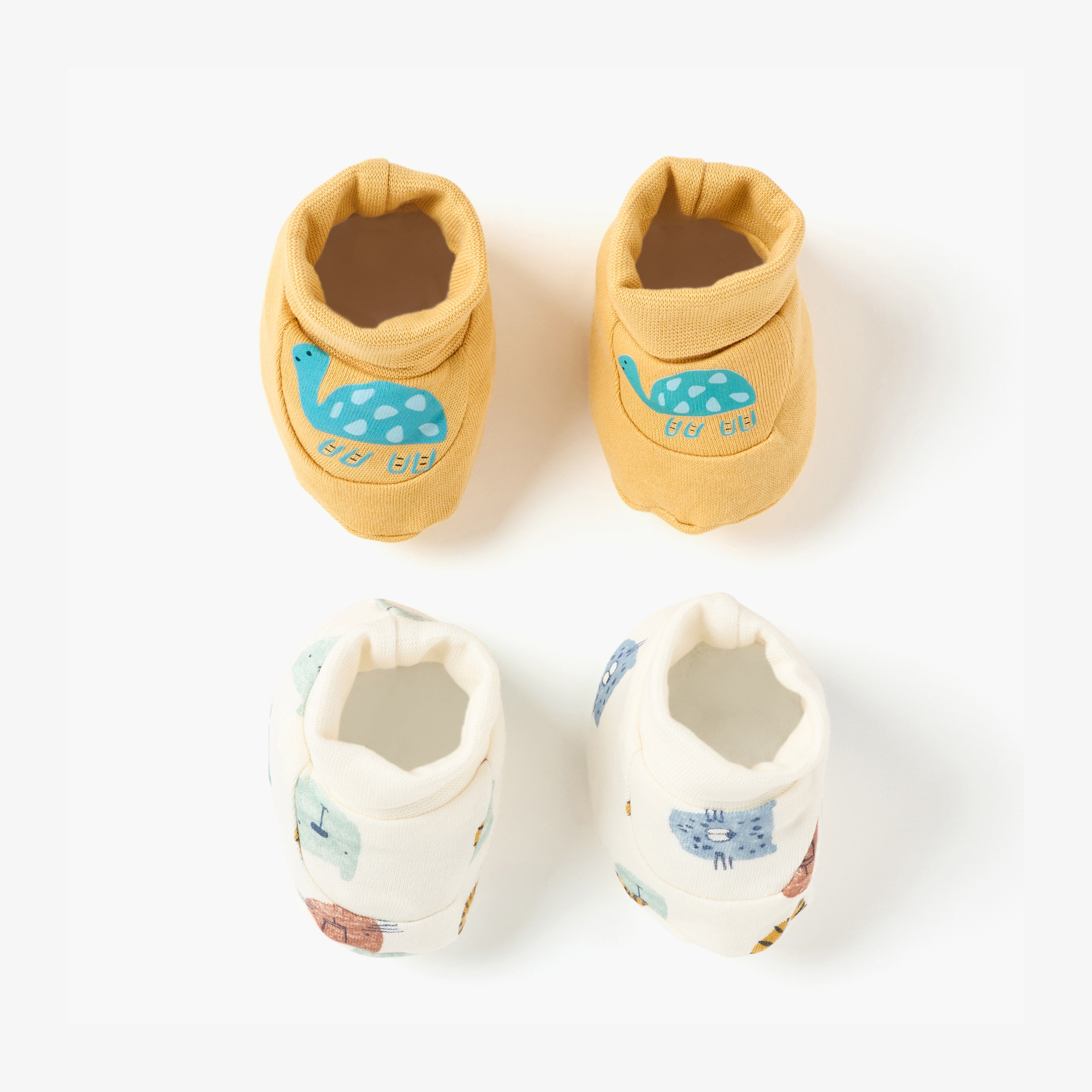 Juniors Animal Print Booties - Set of 2-baby-boys-shoes-booties-image-1
