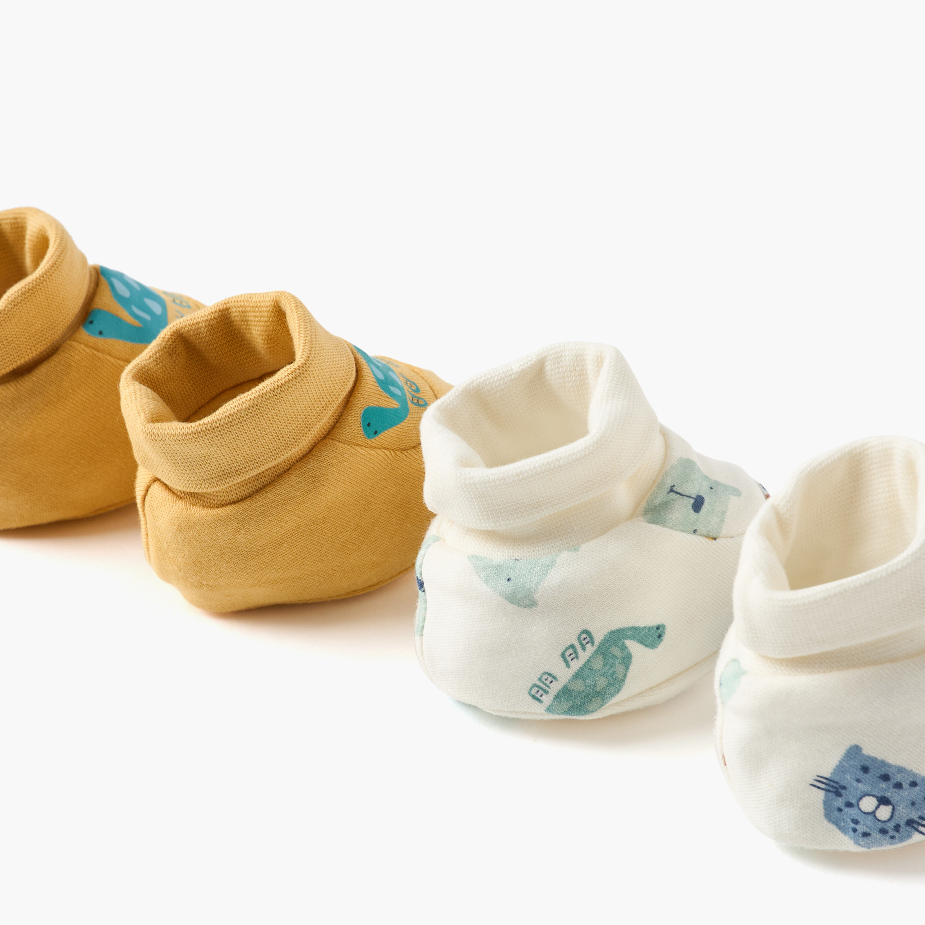 Juniors Animal Print Booties - Set of 2-baby-boys-shoes-booties-image-4