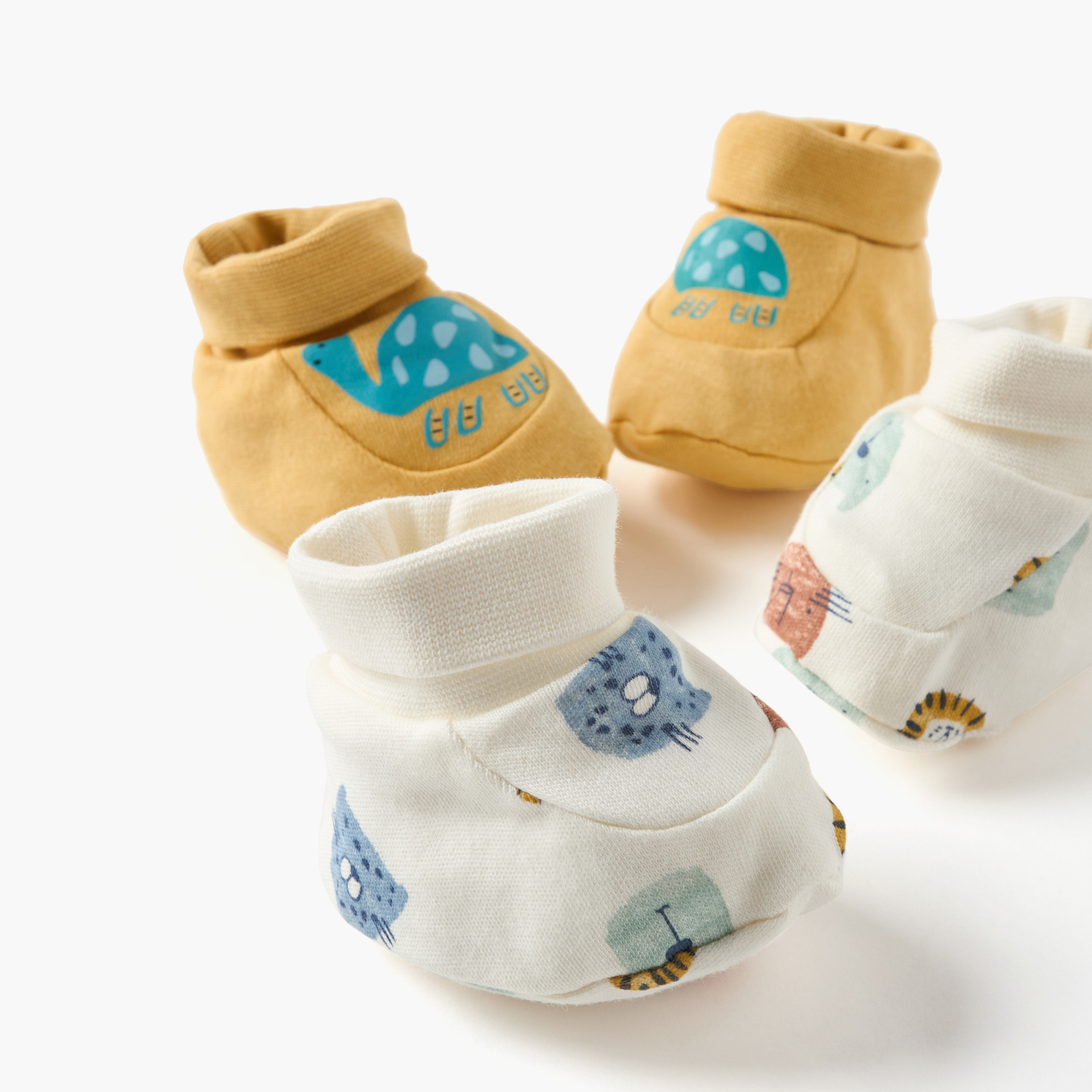 Juniors Animal Print Booties - Set of 2-baby-boys-shoes-booties-image-5