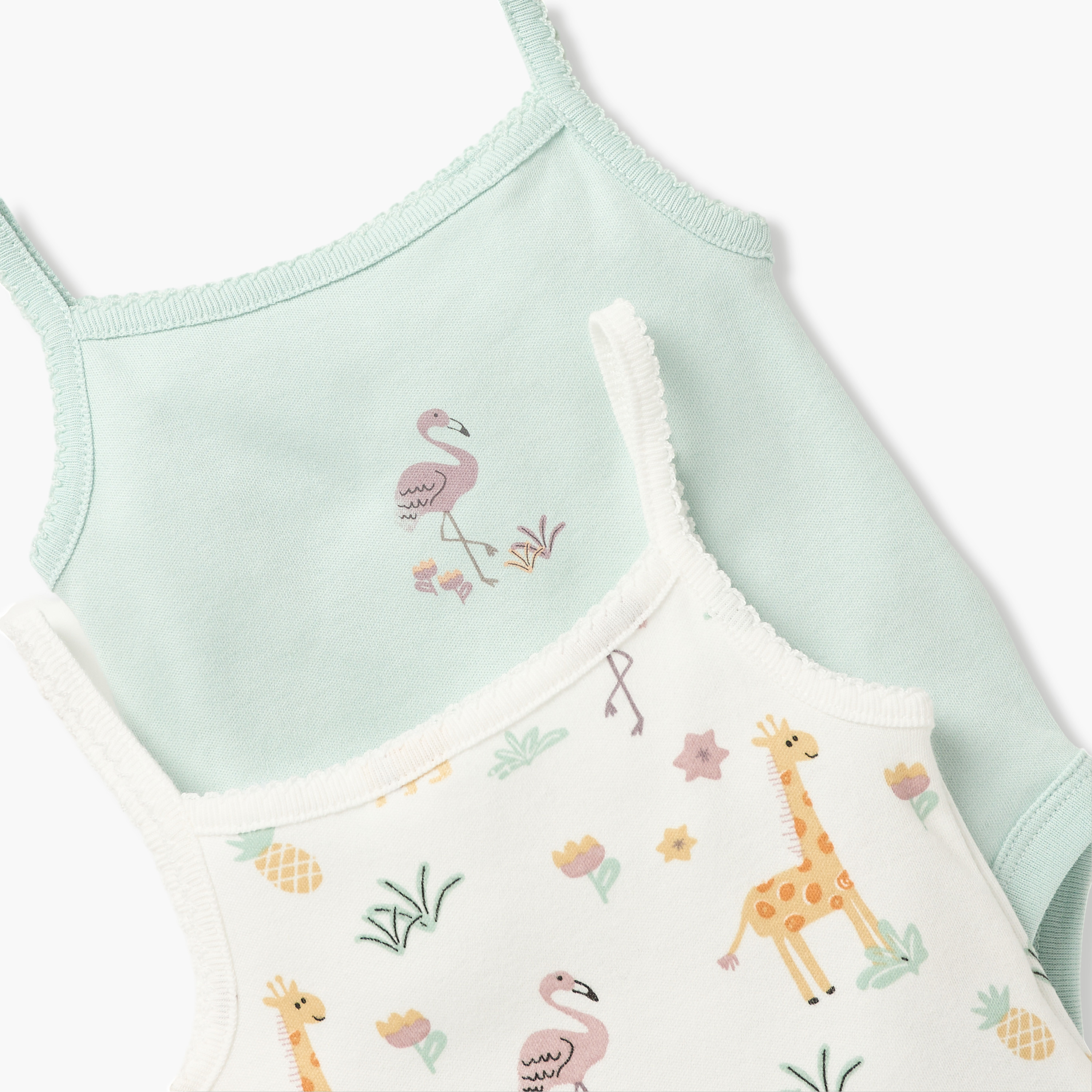 Juniors Printed Sleeveless Bodysuit - Set of 2-baby-girls-clothing-bodysuits-image-4