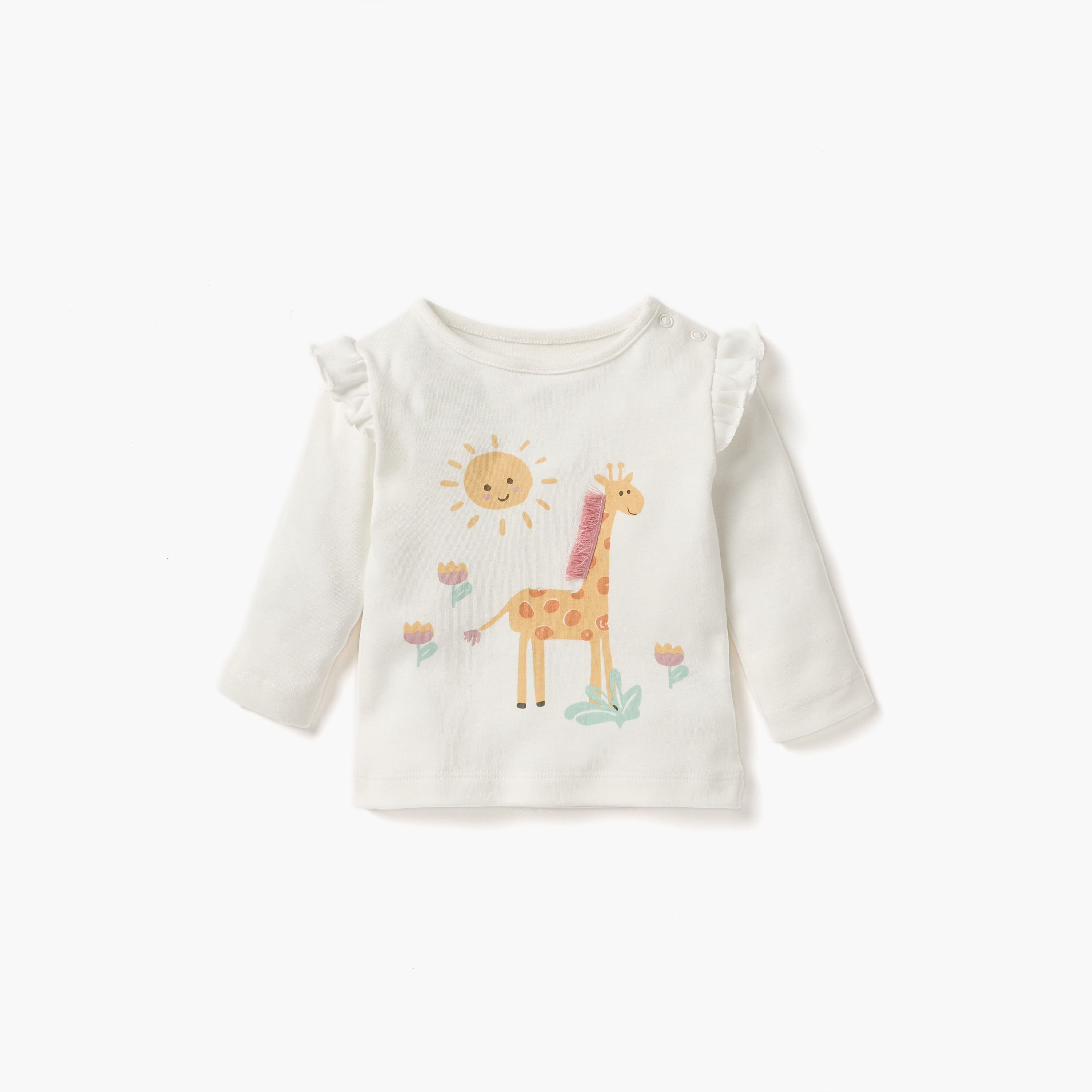 Juniors Printed Long Sleeve T-shirt and Pyjama Set-baby-girls-clothing-nightwear-pyjamasets-image-2