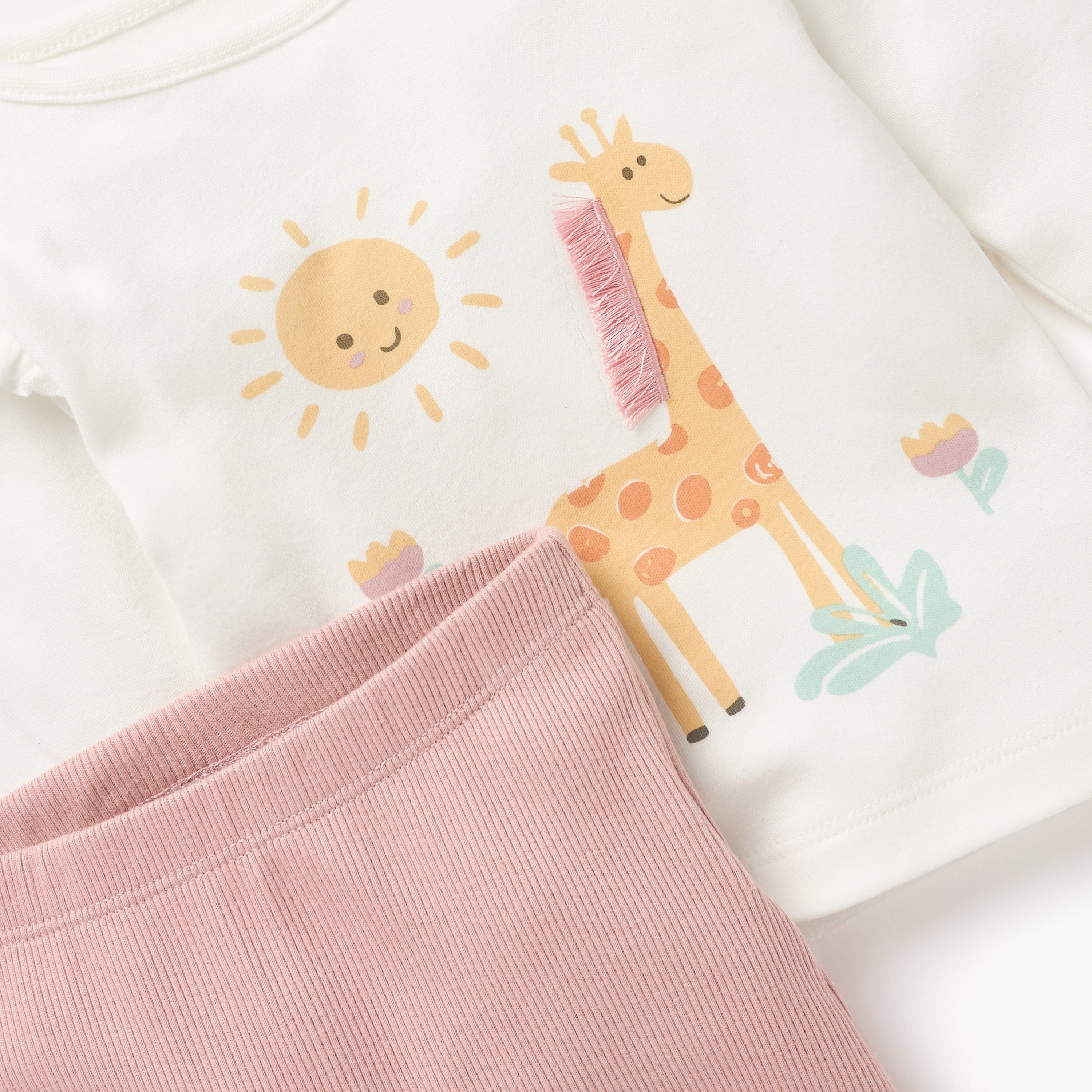 Juniors Printed Long Sleeve T-shirt and Pyjama Set-baby-girls-clothing-nightwear-pyjamasets-image-4