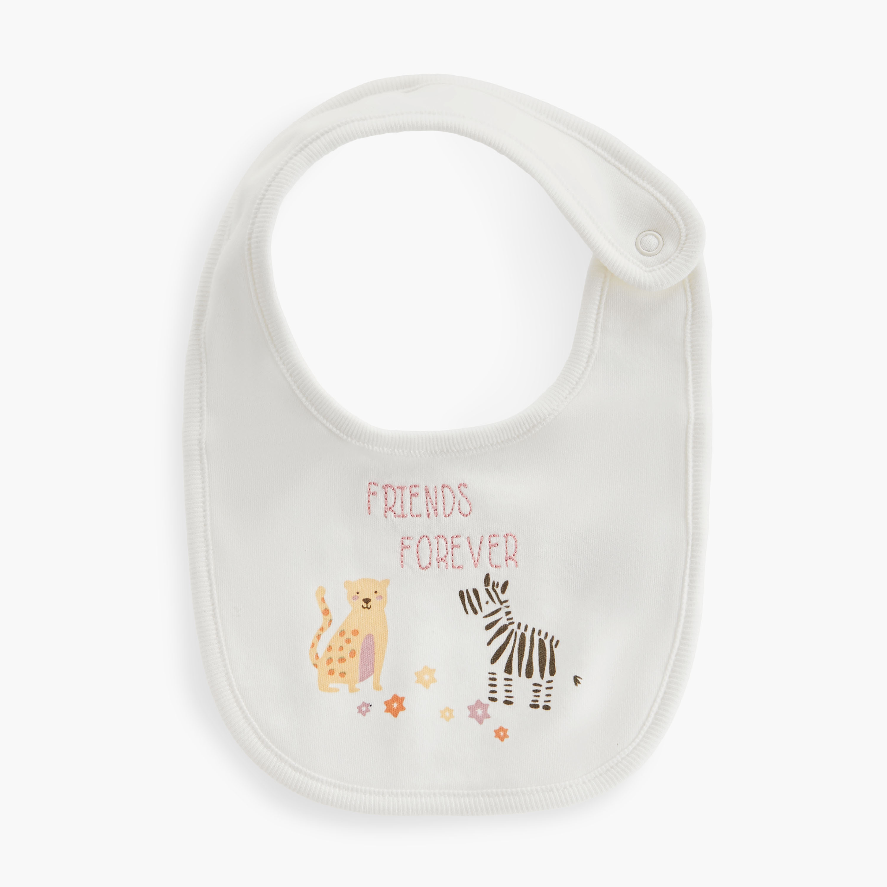 Juniors Animal Print Bib with Button Closure - Set of 2-baby-feeding-bibs-image-2