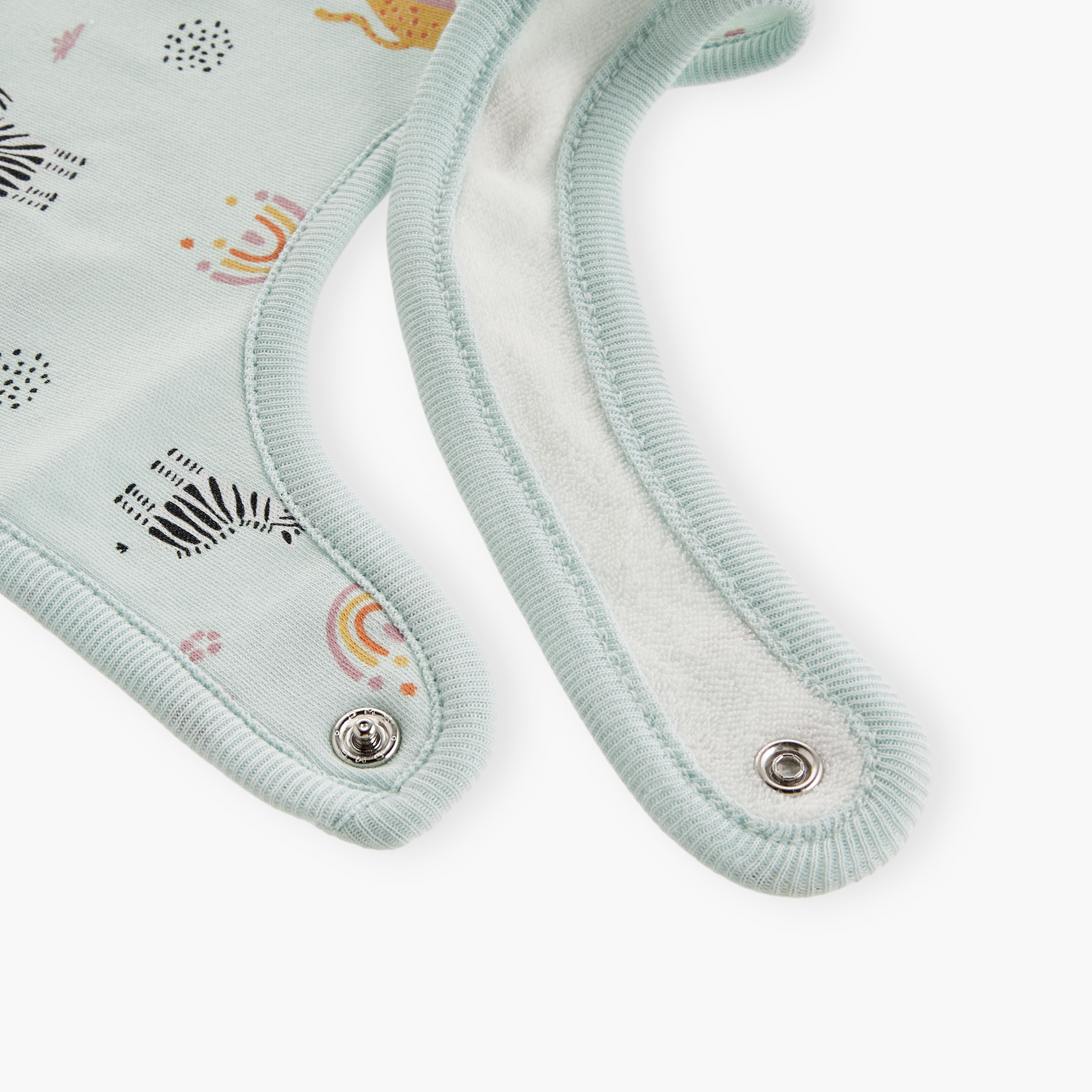 Juniors Animal Print Bib with Button Closure - Set of 2-baby-feeding-bibs-image-6