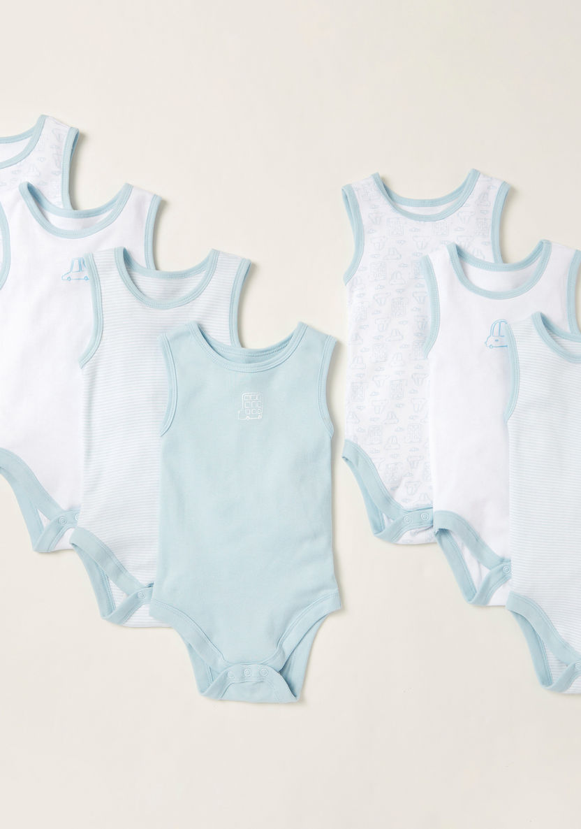 Juniors Printed Sleeveless Bodysuits - Set of 7-Bodysuits-image-0