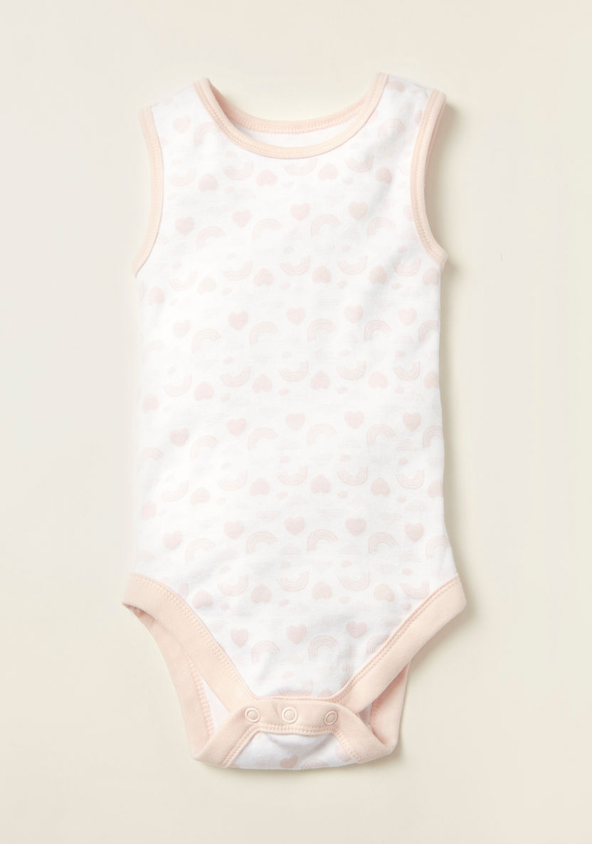 Juniors Printed Sleeveless Bodysuit - Set of 7-Multipacks-image-4