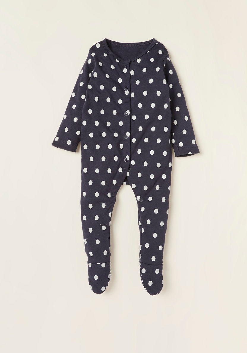 Juniors Printed Round Neck Sleepsuit - Set of 3-Sleepsuits-image-4