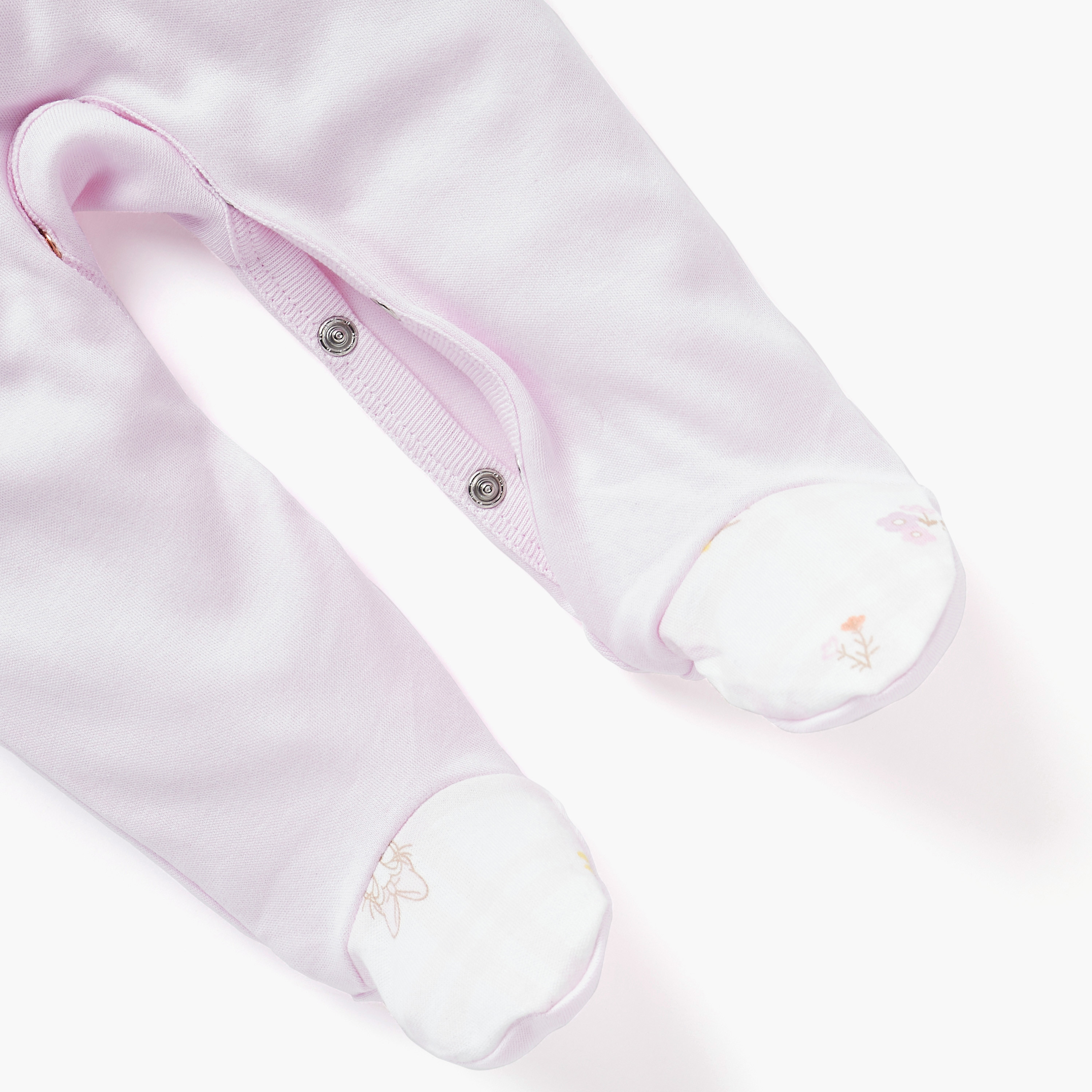 Disney Bow Applique Sleepsuit with Ruffle Detail and Long Sleeves-baby-girls-clothing-nightwear-sleepsuits-image-4