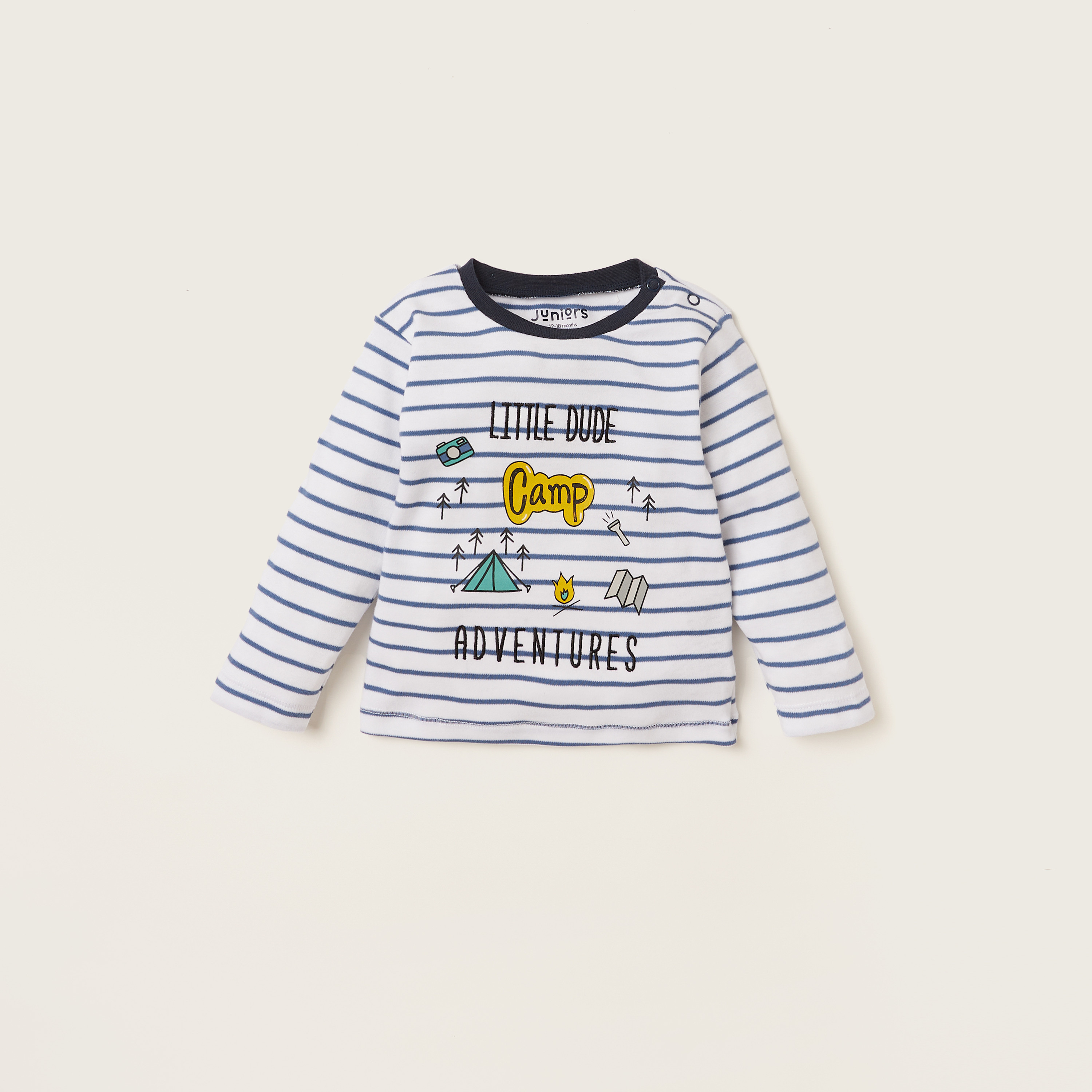 Juniors Striped T-shirt and Pyjama Set-baby-boys-clothing-nightwear-pyjamasets-image-2