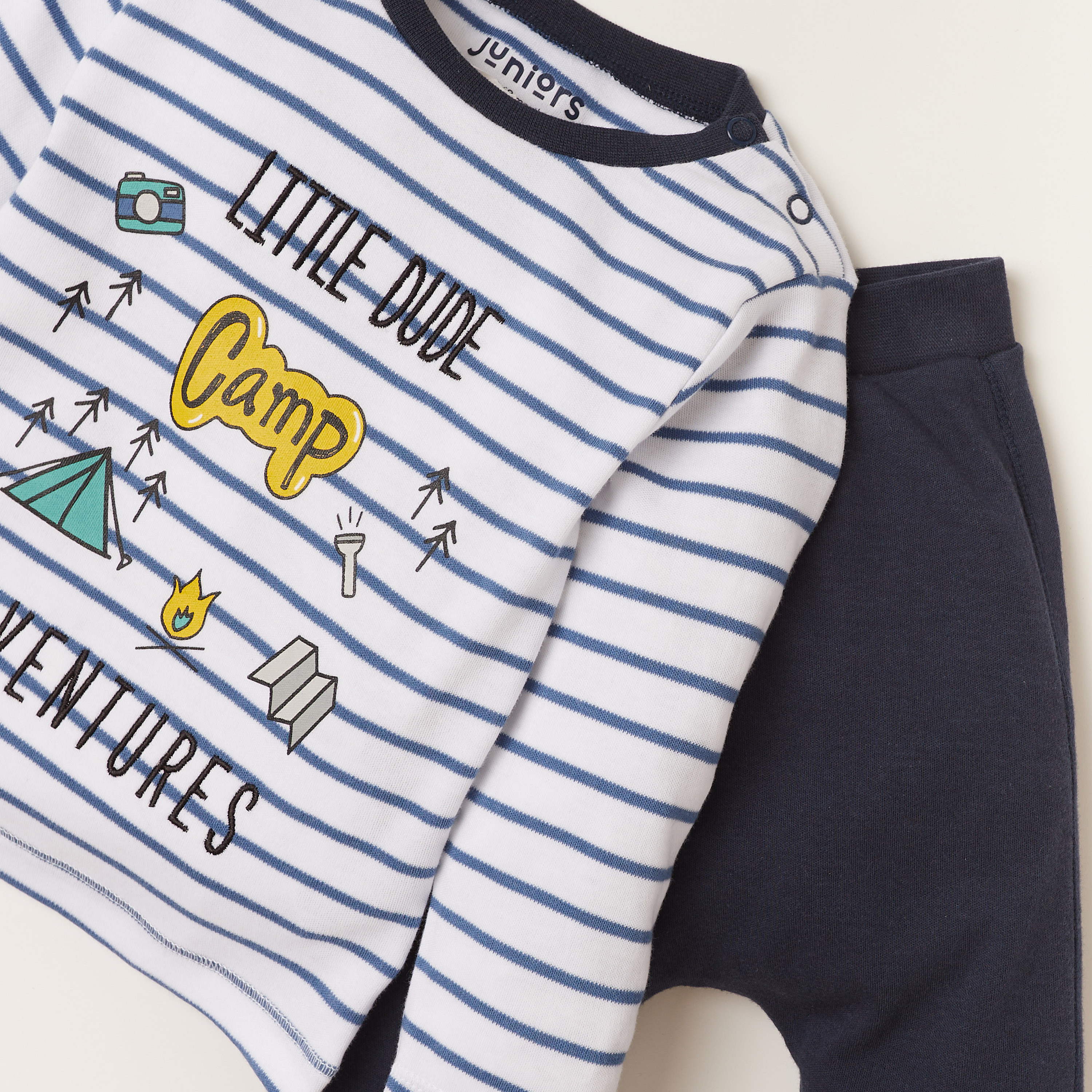 Juniors Striped T-shirt and Pyjama Set-baby-boys-clothing-nightwear-pyjamasets-image-4