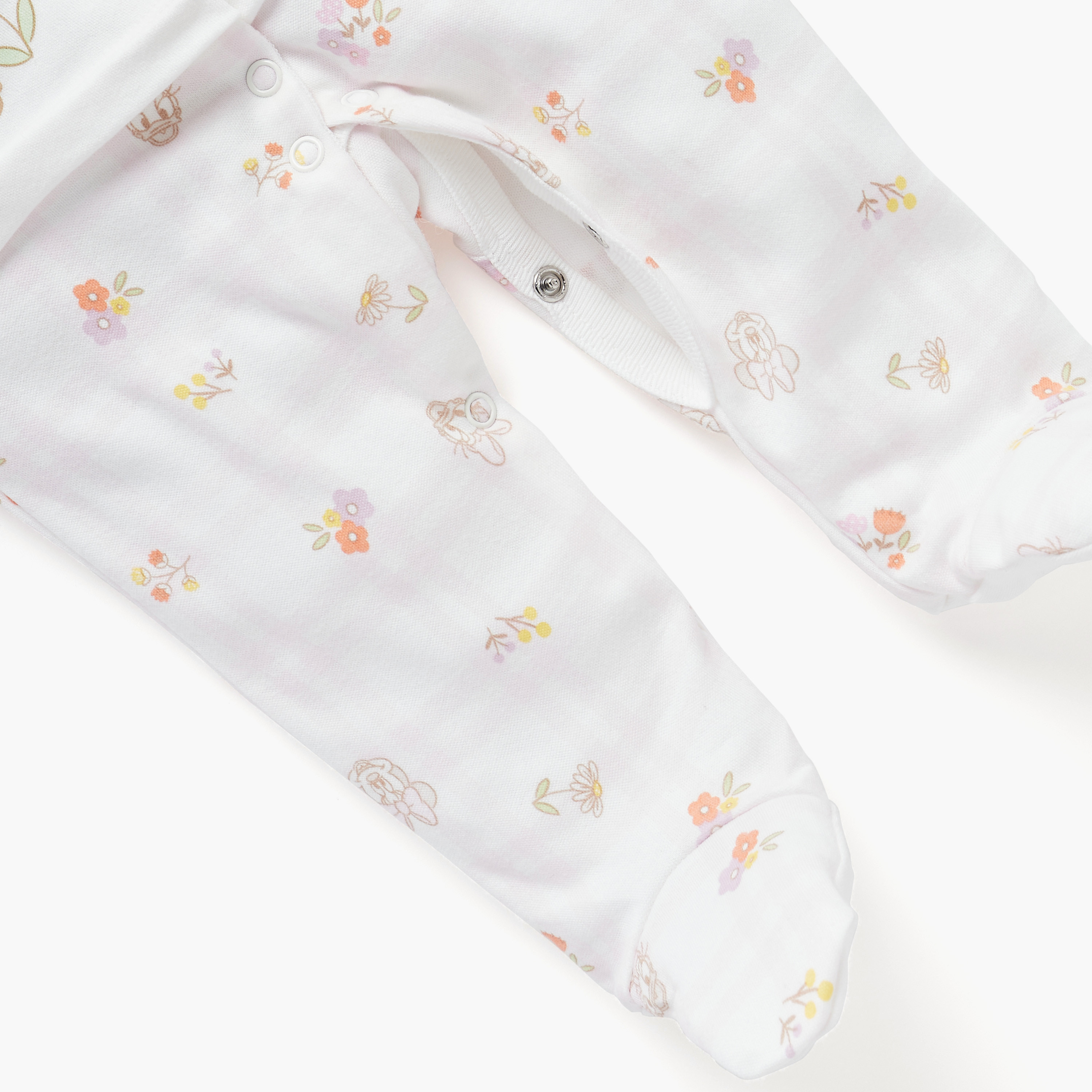 Disney Minnie Mouse Print Closed Feet Sleepsuit with Long Sleeves-baby-girls-clothing-nightwear-sleepsuits-image-4