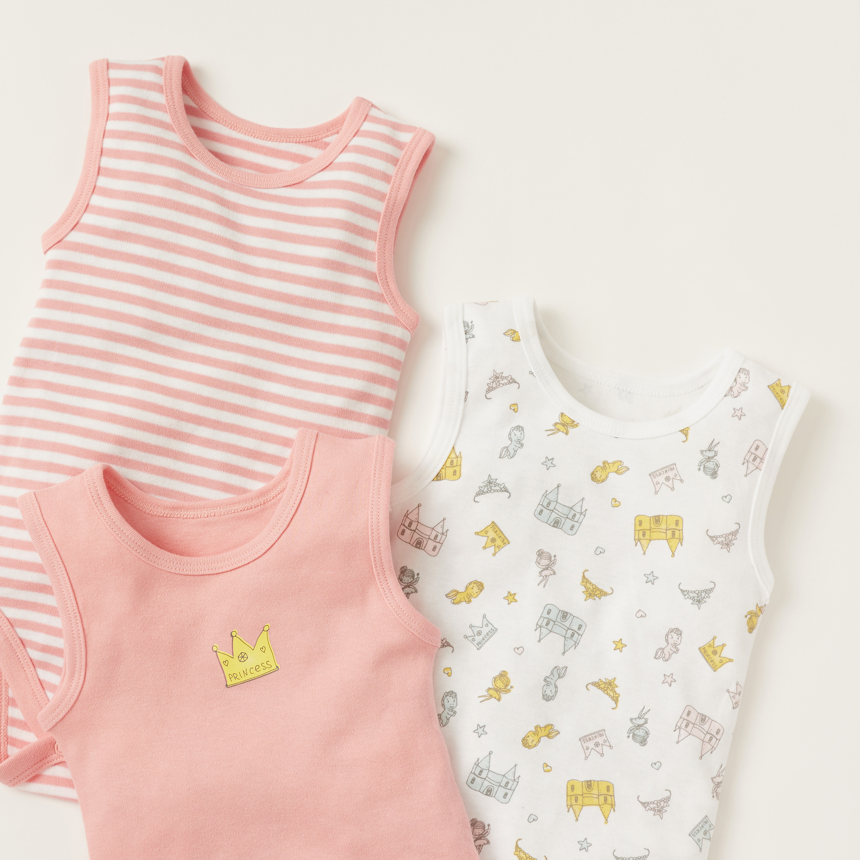 Juniors Printed Sleeveless Bodysuit - Set of 5-baby-girls-clothing-bodysuits-image-2