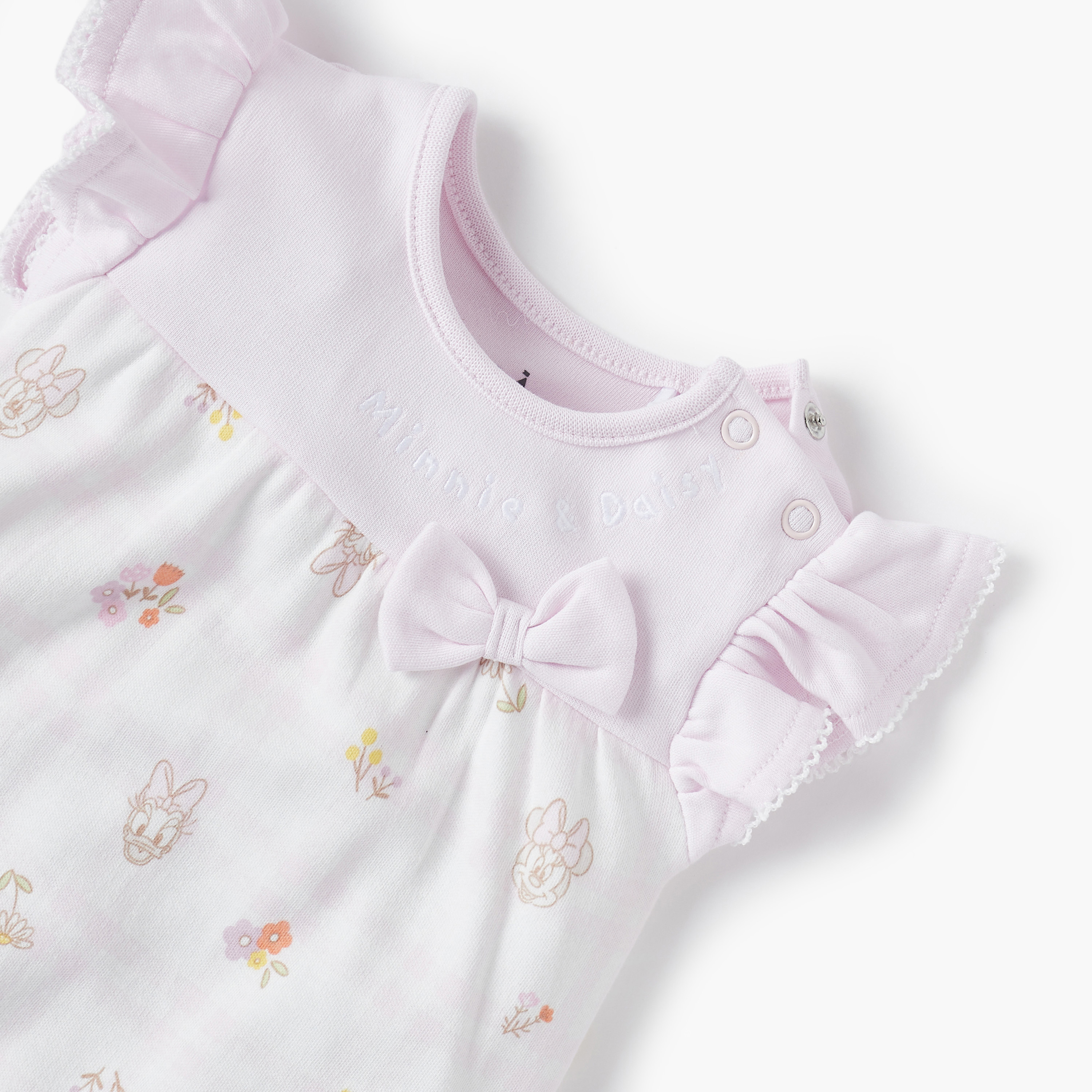 Disney Daisy Duck and Minnie Mouse Print Sleeveless Romper-baby-girls-clothing-rompers-image-3